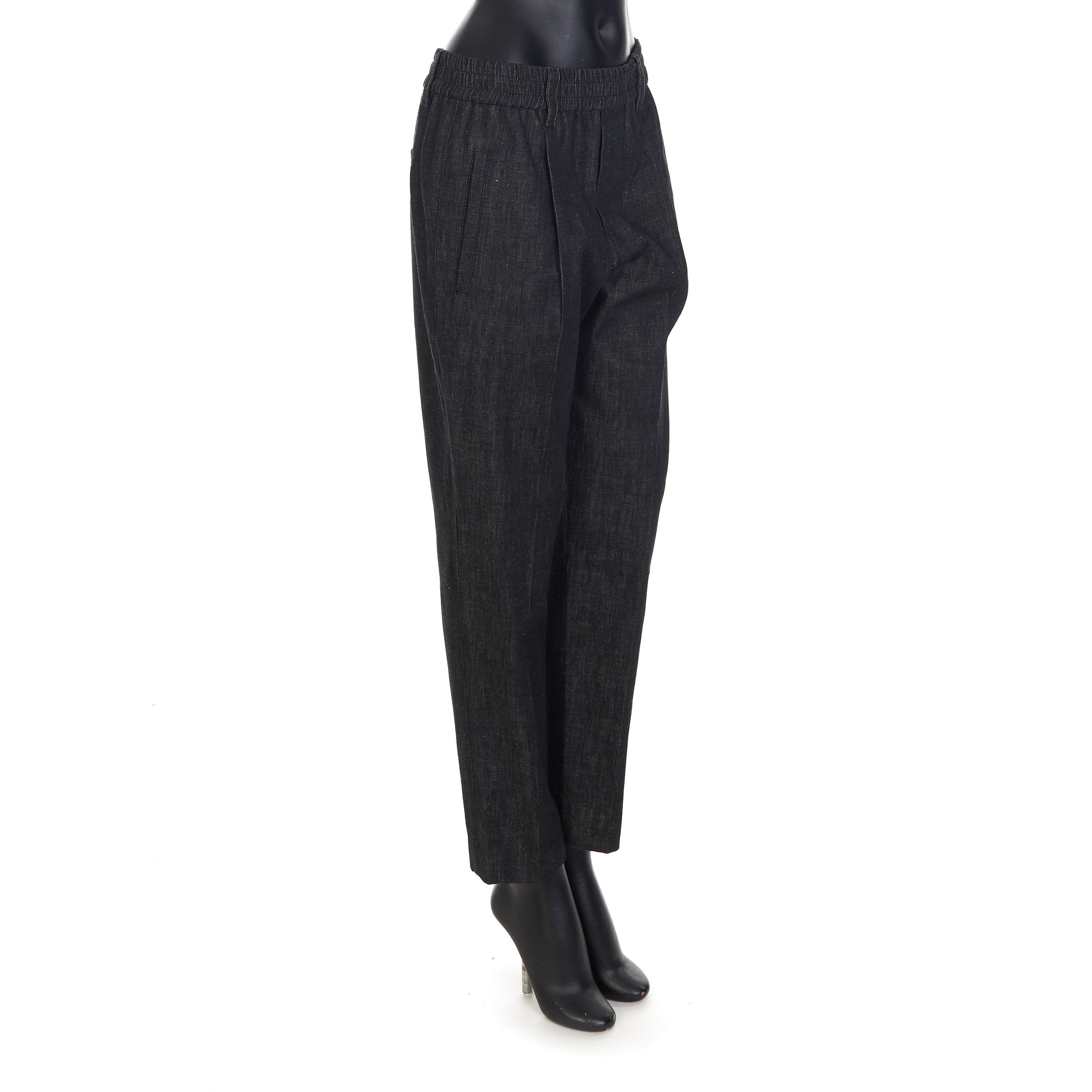 Brunello Cucinelli Black Dark Polished Denim Baggy Trousers Size 30" / US 8 / IT 44 - 7 Thumbnail