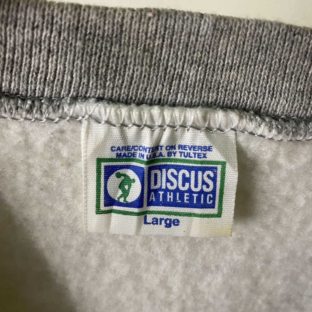 Russell Athletic × Vintage 1990s Discus Russell Athletics Grey Blank Sweatshirt Size US L / EU 52-54 / 3 - 4 Thumbnail