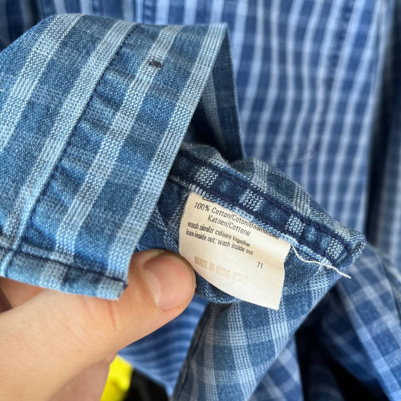 Lee 80s Lee Union Made Blue Denim Checkered Button Shirt Size US L / EU 52-54 / 3 - 8 Thumbnail
