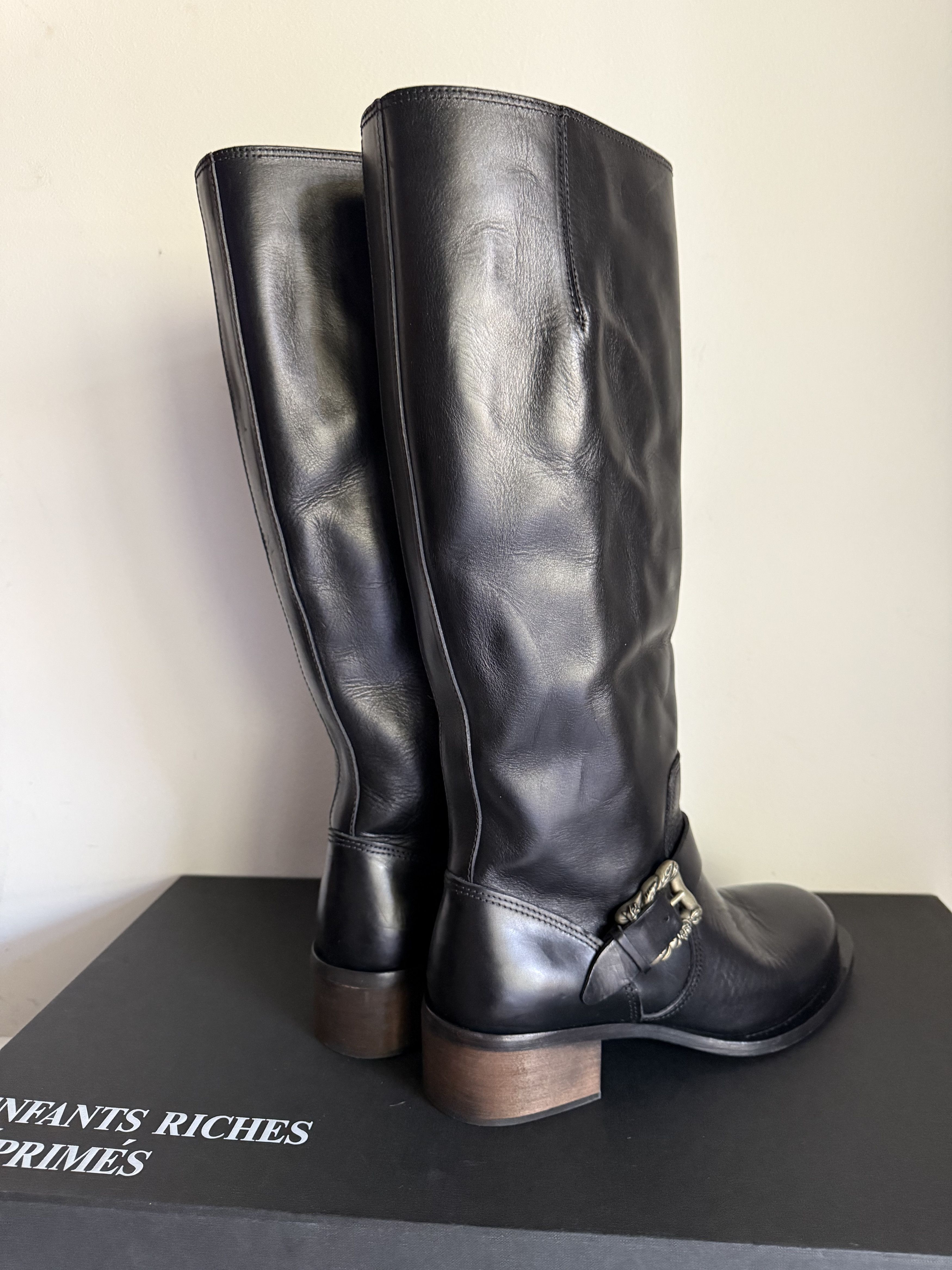 Enfants Riches Deprimes Calf-High Horsewide Buckle-Embellished Boot Size US 10.5 / EU 43-44 - 4 Thumbnail