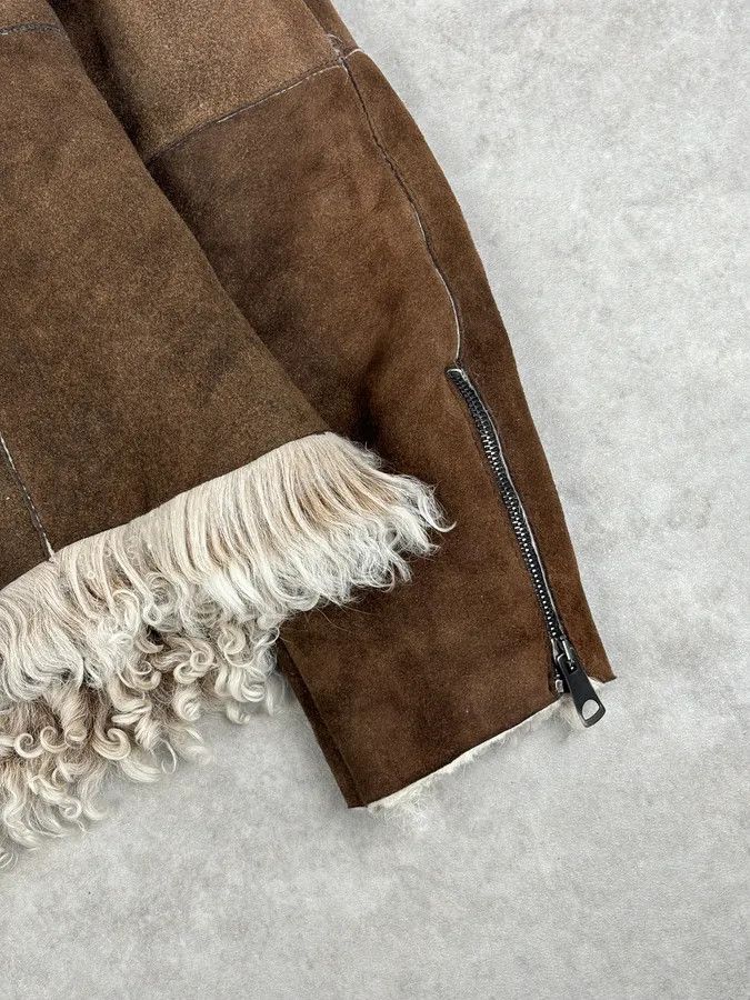 Emporio Armani AW2003 Emporio Armani Brown Beige Shearling Fur-Lined Leather Jacket Size US L / EU 52-54 / 3 - 11 Thumbnail