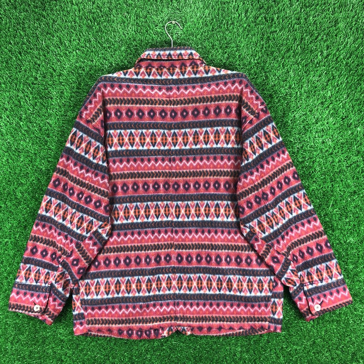 Japanese Brand Vintage 90's Navajo Fleece Chore Jacket by GQ Ford Size US XL / EU 56 / 4 - 4 Thumbnail