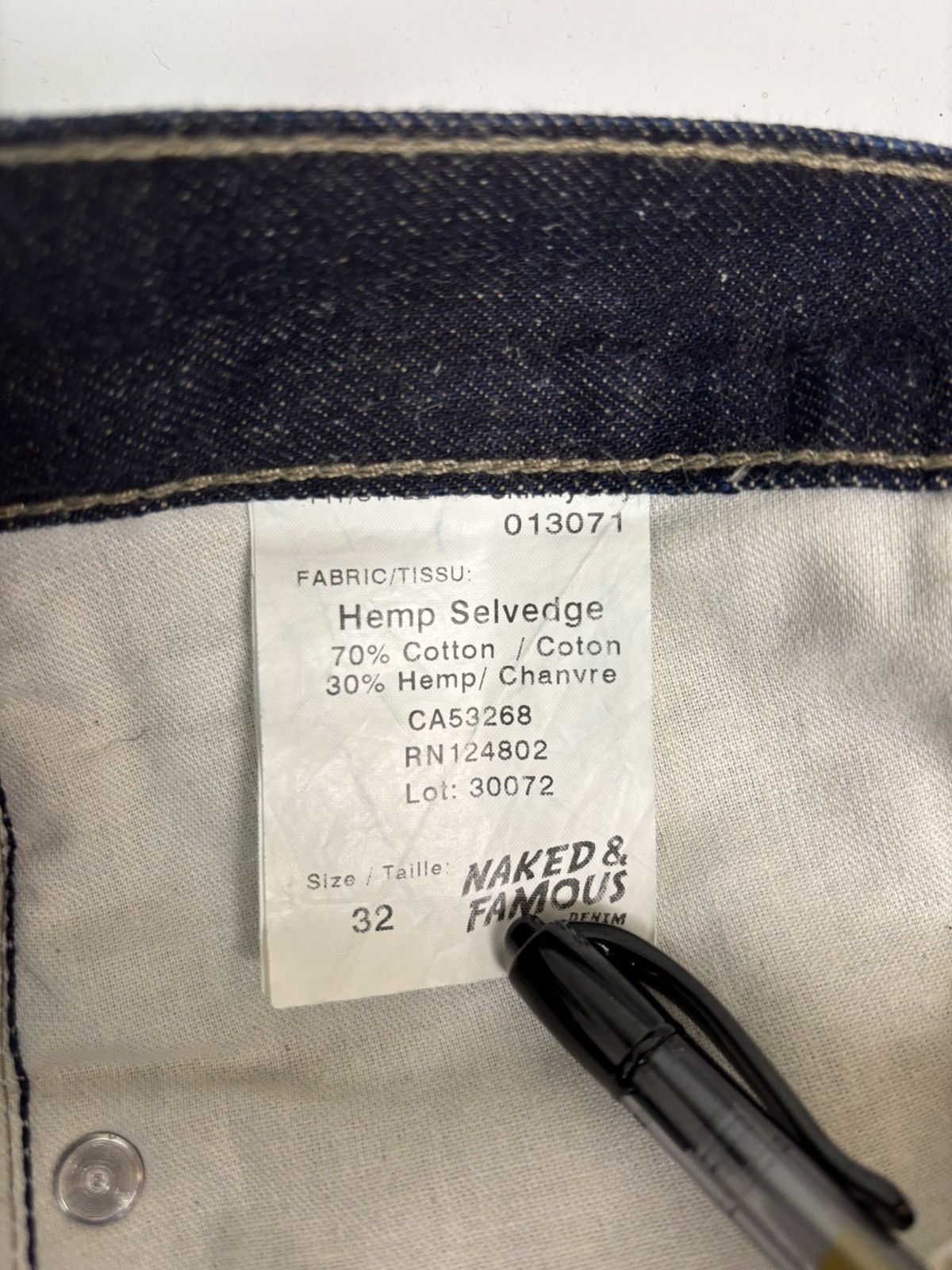Naked & Famous Hemp Selvedge Cut-off Jorts Size US 32 / EU 48 - 3 Thumbnail