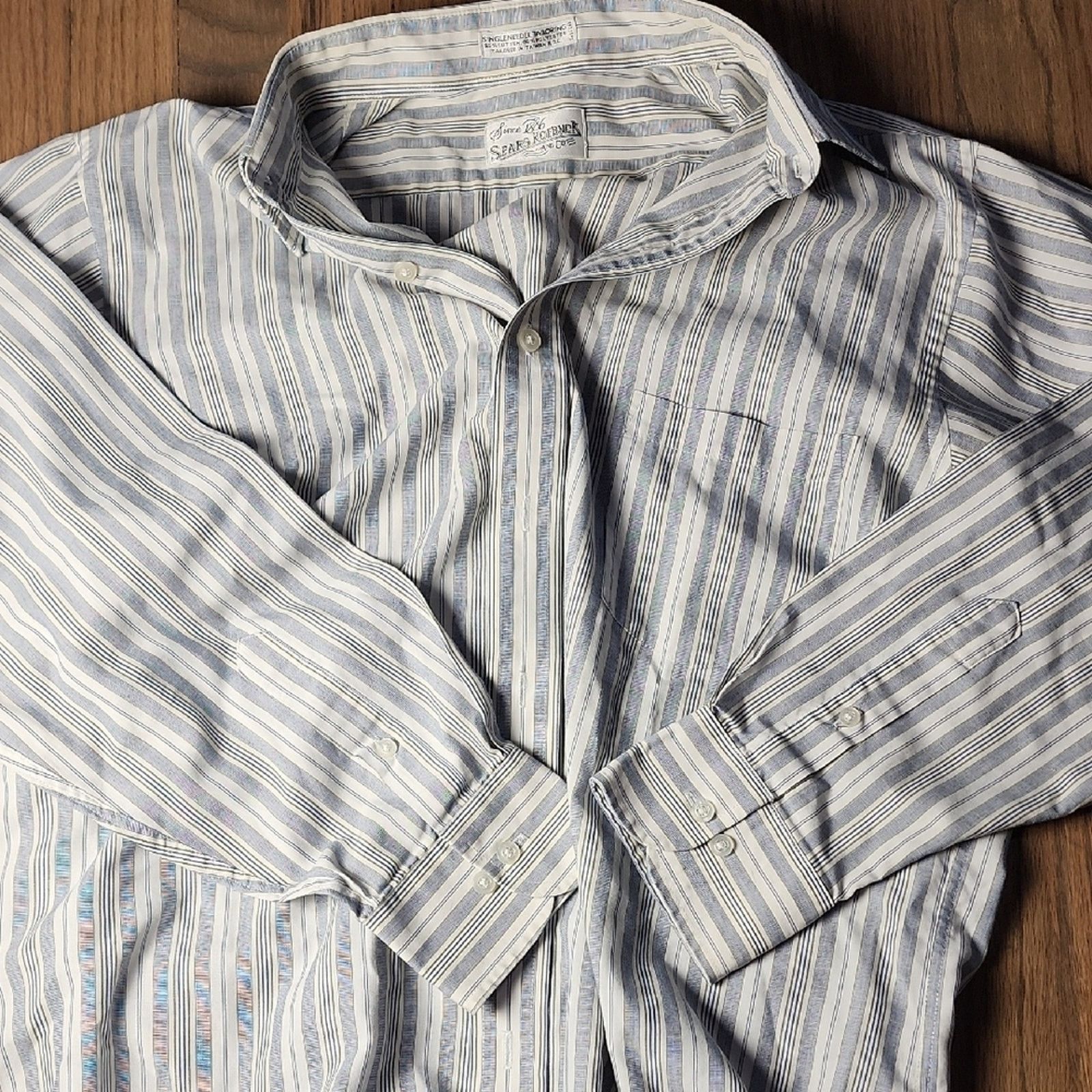 Sears Vintage Sears Roebuck Men's Striped Dress Shirt Size US M / EU 48-50 / 2 - 3 Thumbnail