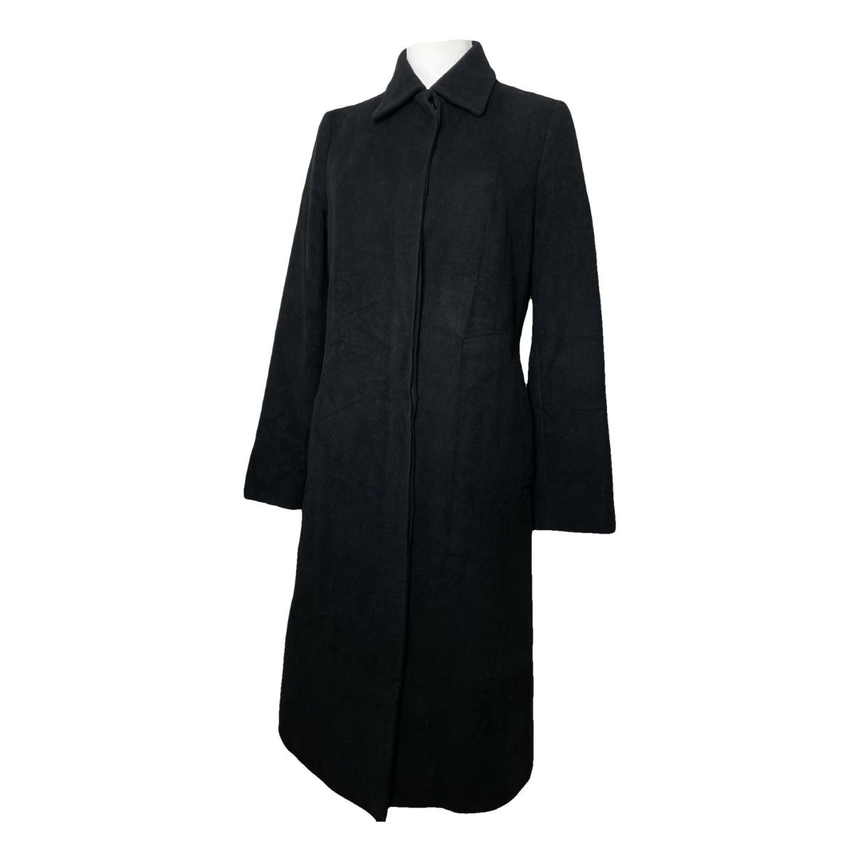 Burberry Sandringham Black Wool Trench Coat Size L / US 10 / IT 46 - 1 Thumbnail