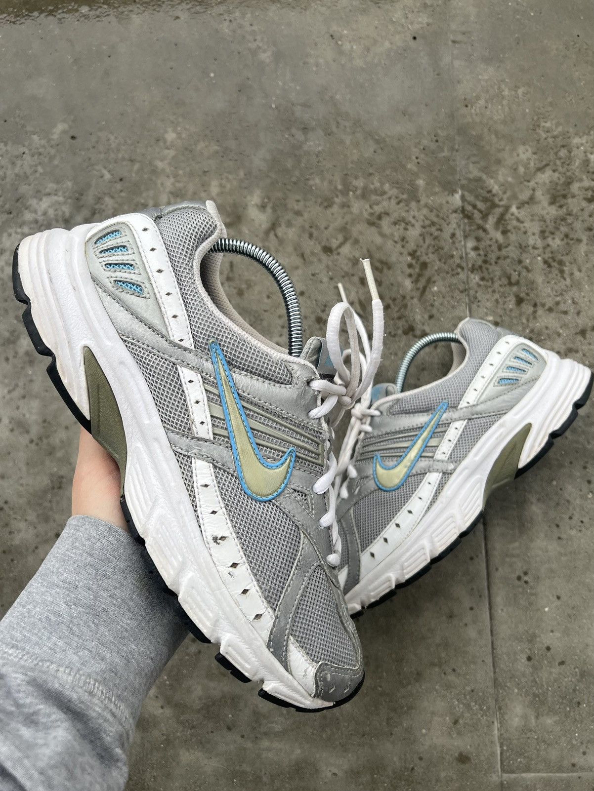 Nike × Vintage Vintage Nike xccelerate silver white sneakers Size US 8.5 / IT 38.5 - 1 Thumbnail