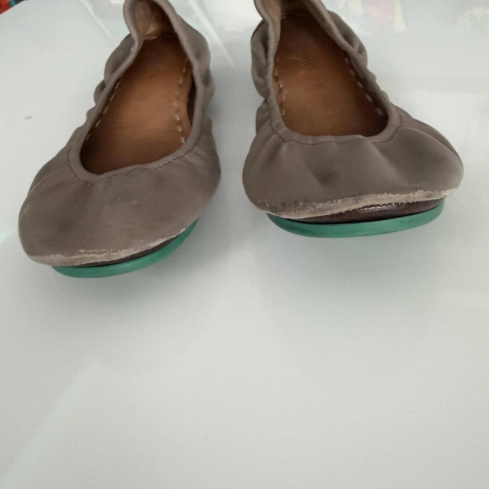Andrew's Ties Tieks Taupe Leather Ballet Flats Size 10 Size US 10 / IT 40 - 3 Thumbnail
