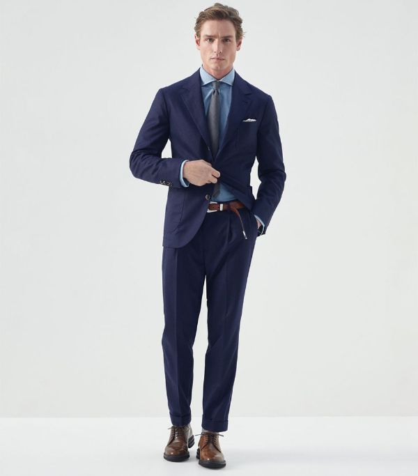 Brunello Cucinelli Suit in Navy Size 42R - 4 Thumbnail
