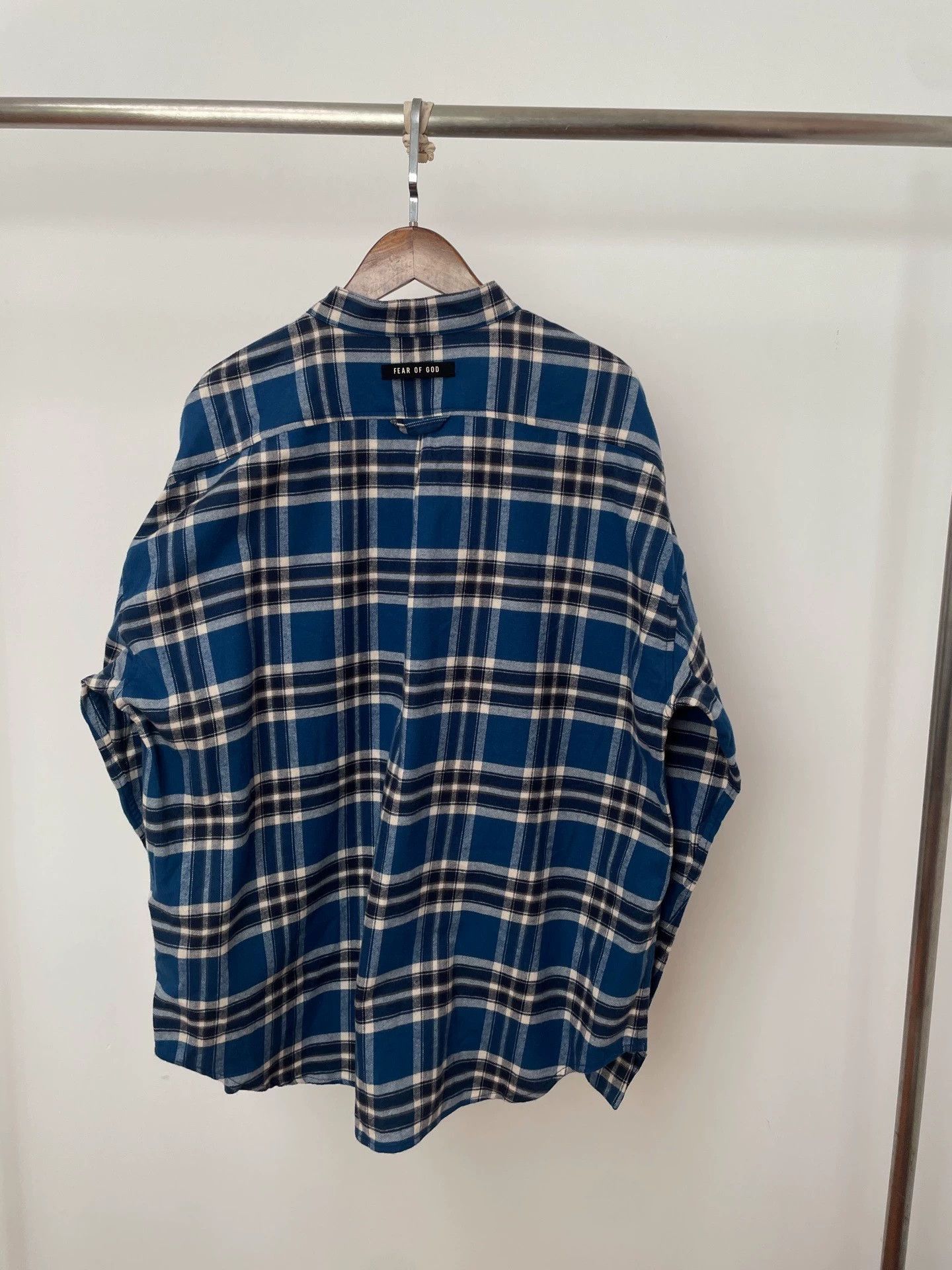 Fear of God Fear of God S6 Blue White Check Henley Shirt S New w/ Tags Size US S / EU 44-46 / 1 - 2 Thumbnail