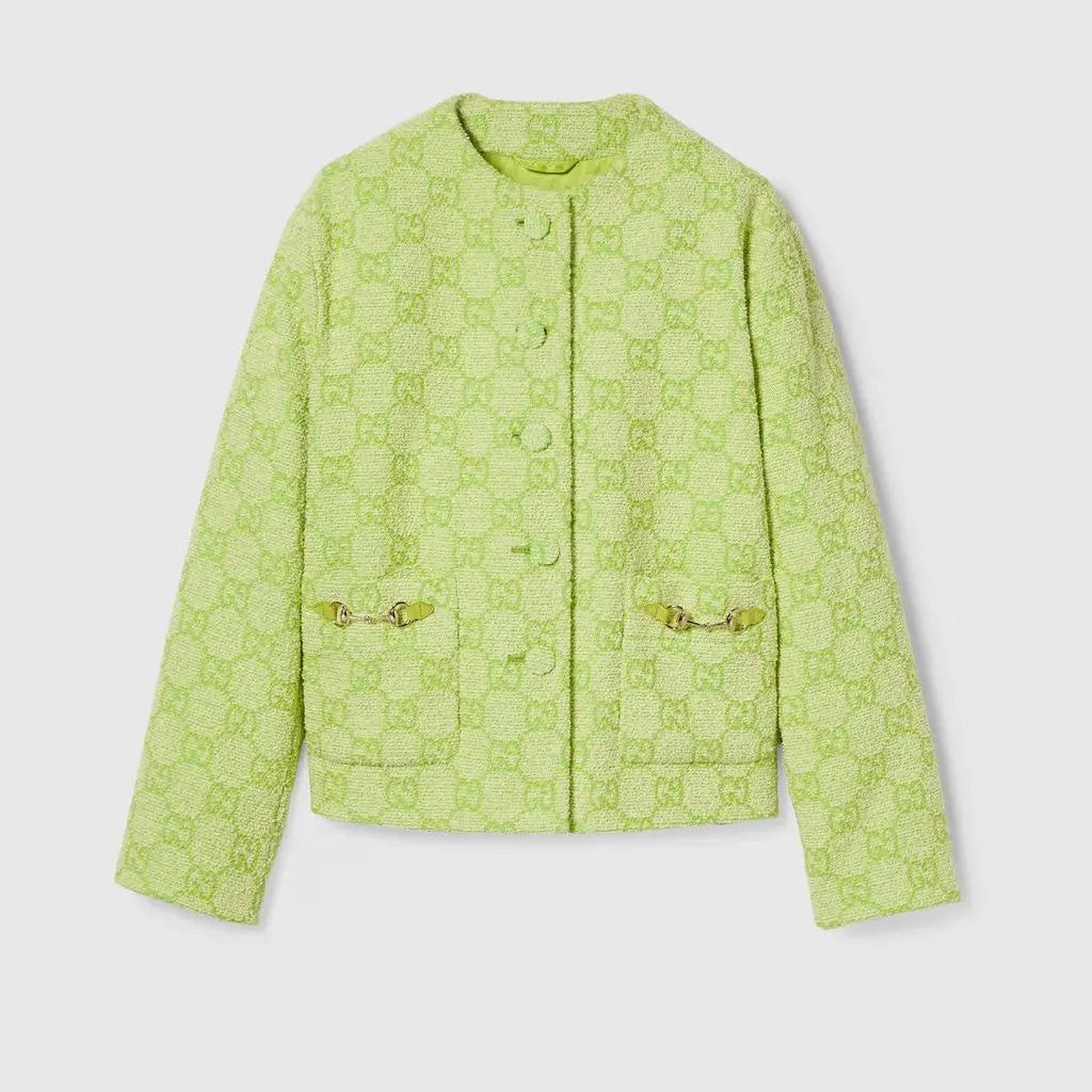 Gucci Horsebit GG Boucle Cotton Jacket SIZE 42