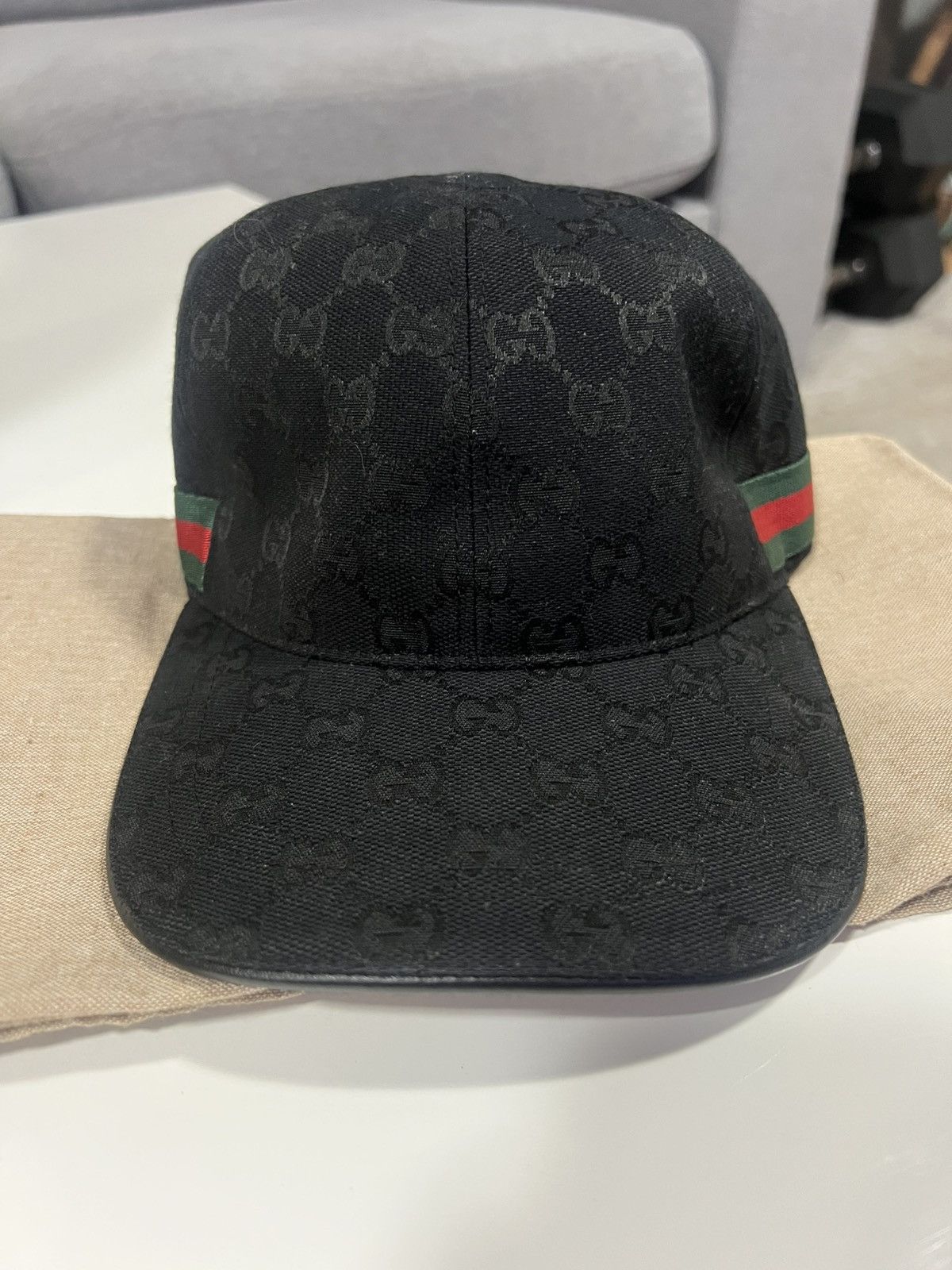 Gucci Monogram Black Hat Cap M