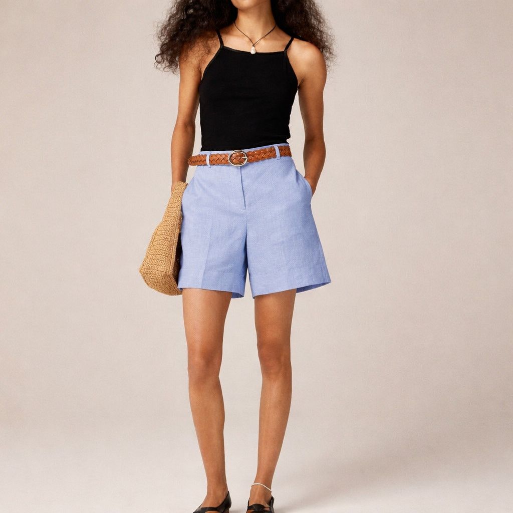 J.Crew J.CREW 6" Harbor Short Linen French Blue Sz 2XS Preppy Size 24" / US 00 / IT 34 - 1 Thumbnail