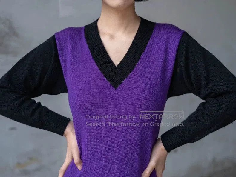 Kenzo 1980s KENZO V-Neck Knit Dress. Size US XS / EU 42 / 0 - 7 Thumbnail