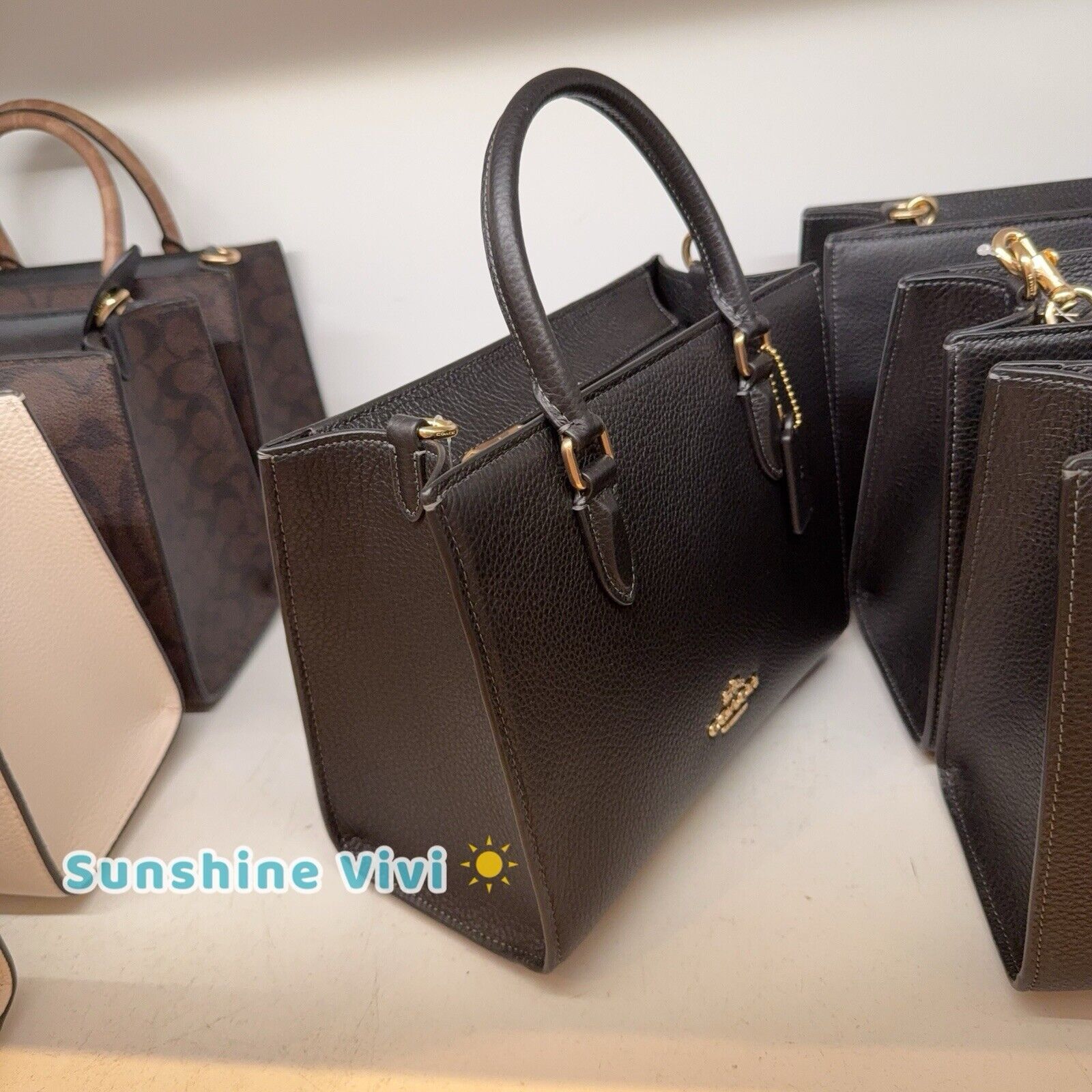 Coach NWT Coach Maggie Small Tote Bag CY668 Pebbled Leather Black Size ONE SIZE - 2 Thumbnail