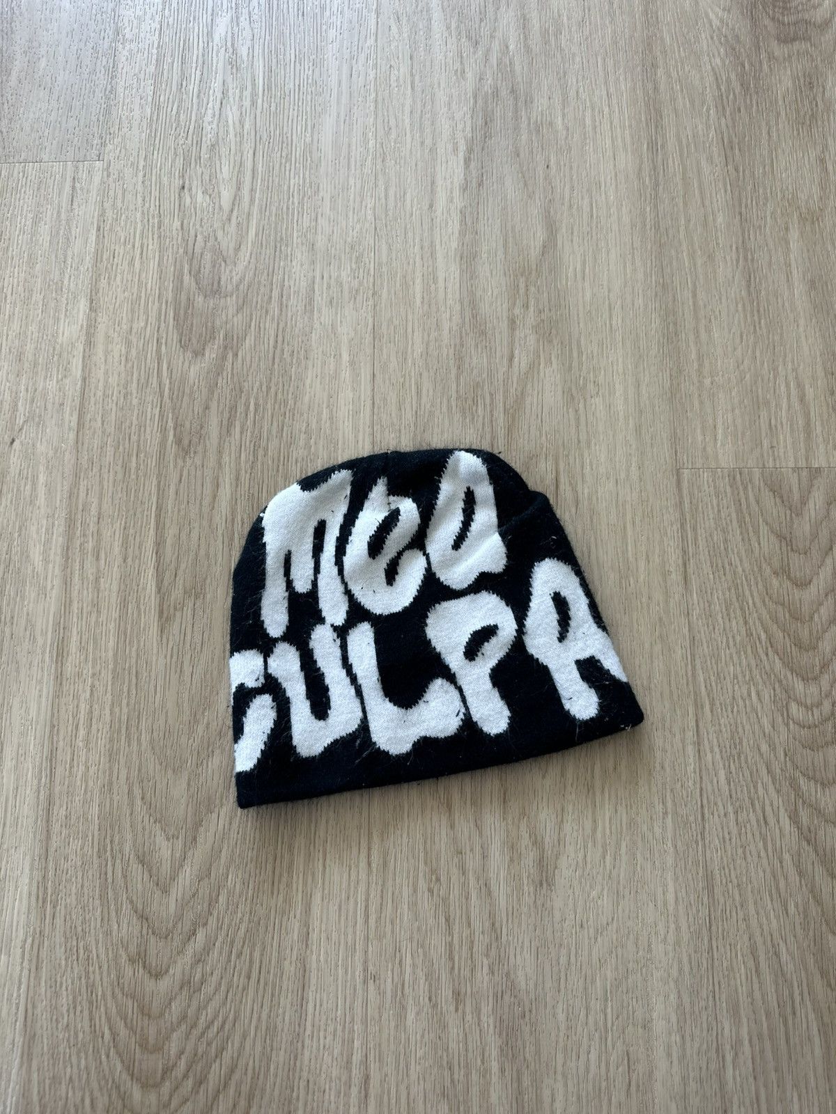 Mea Culpa Black & White Mea Culpa Beanie Size ONE SIZE - 1 Thumbnail