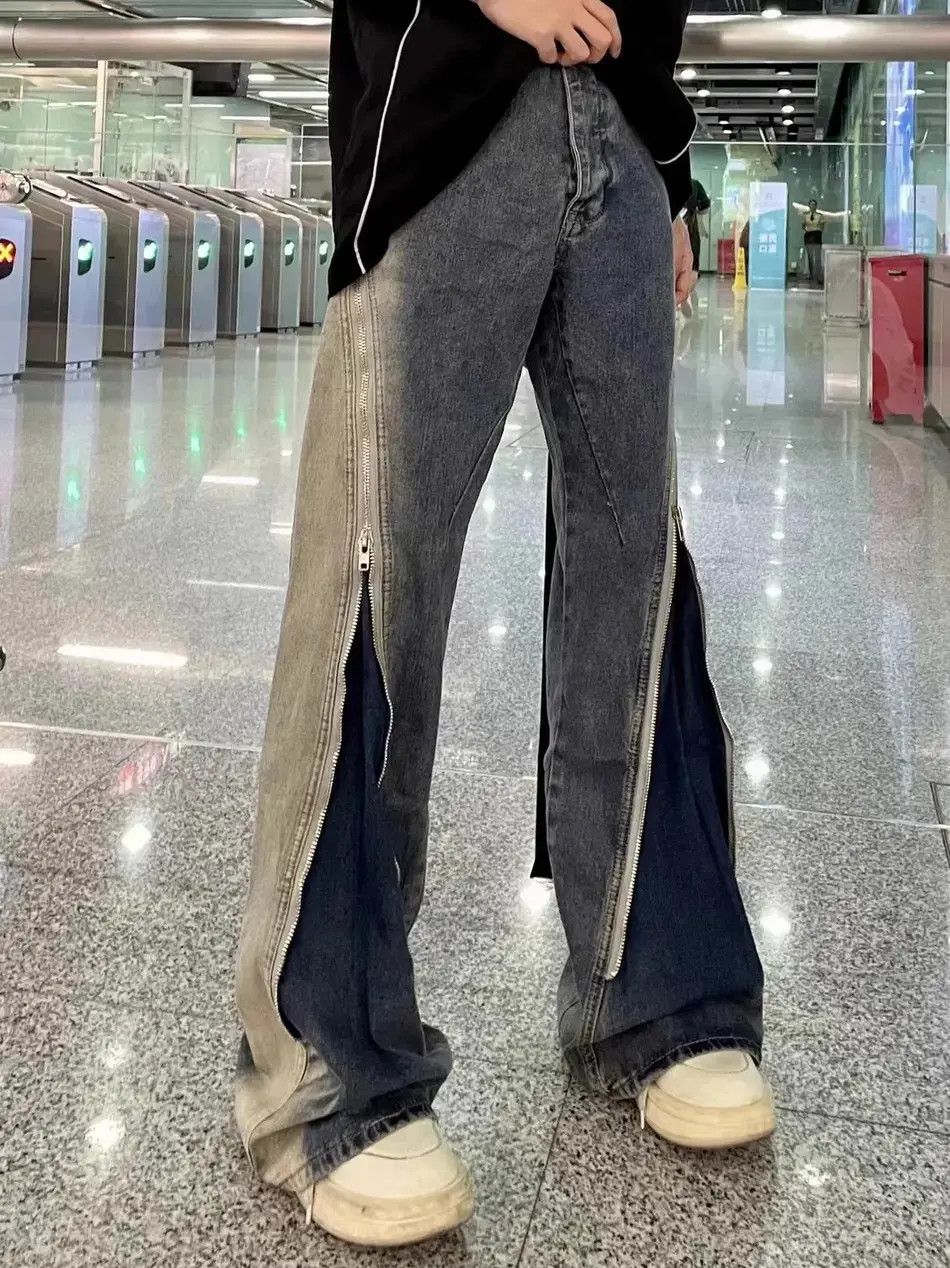 Japanese Brand × Jean Wash gradient zippered jeans Size US 32 / EU 48 - 3 Thumbnail