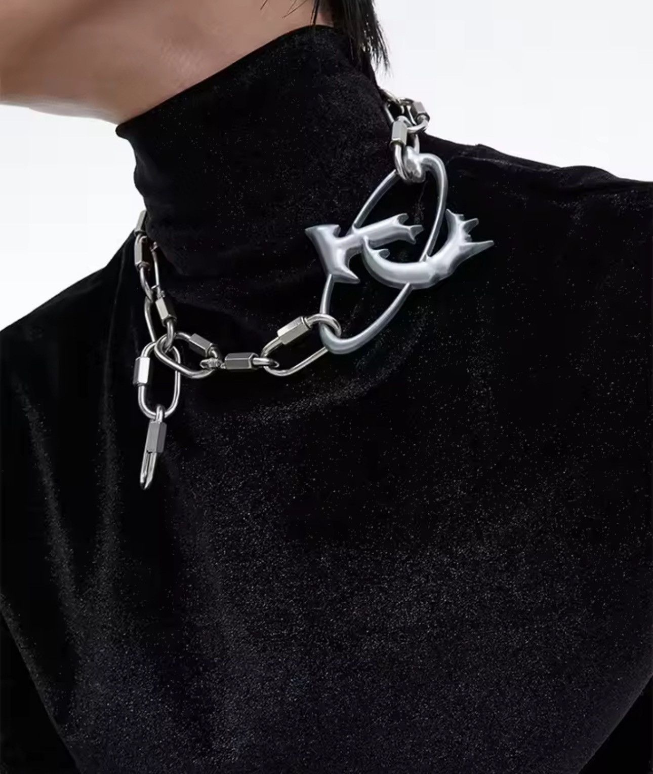Jewelry Punk Gothic Heavy Chain Necklace for Men Size ONE SIZE - 1 Thumbnail