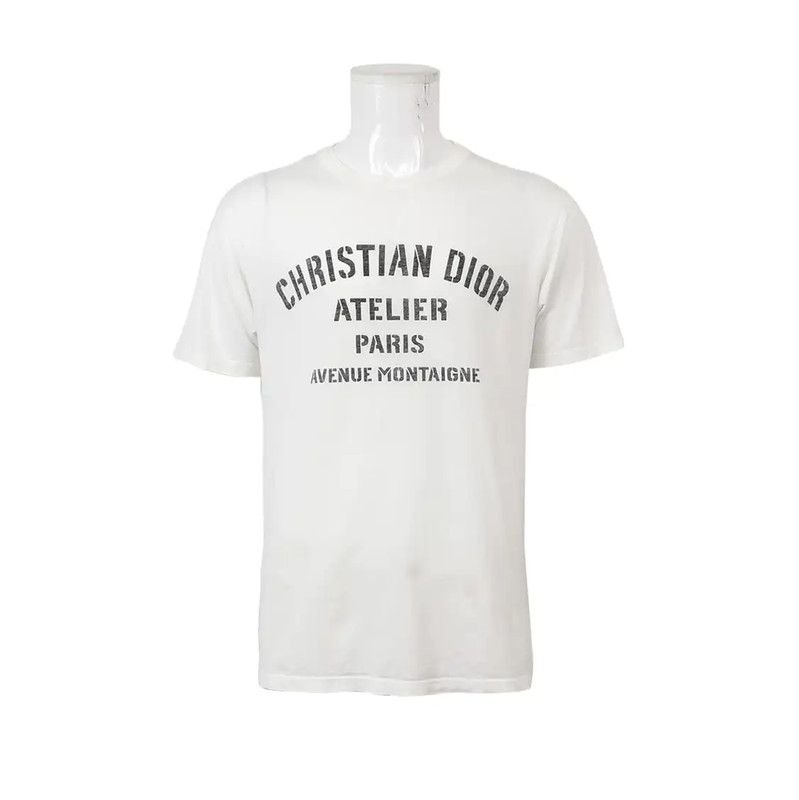 Dior Dior White Cotton Logo T-Shirt for Men 0089 Size US M / EU 48-50 / 2 - 1 Thumbnail