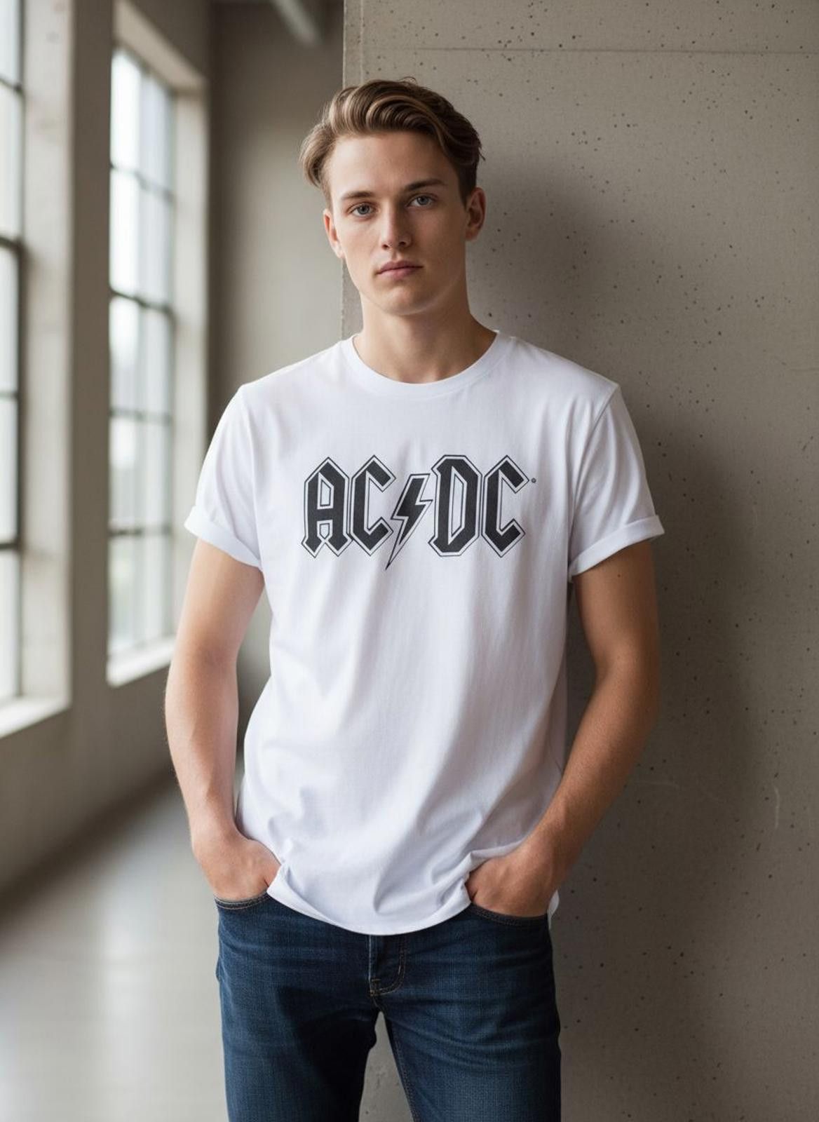 AC/DC AC/DC Logo White Men's T-Shirt Size US L / EU 52-54 / 3 - 1 Thumbnail