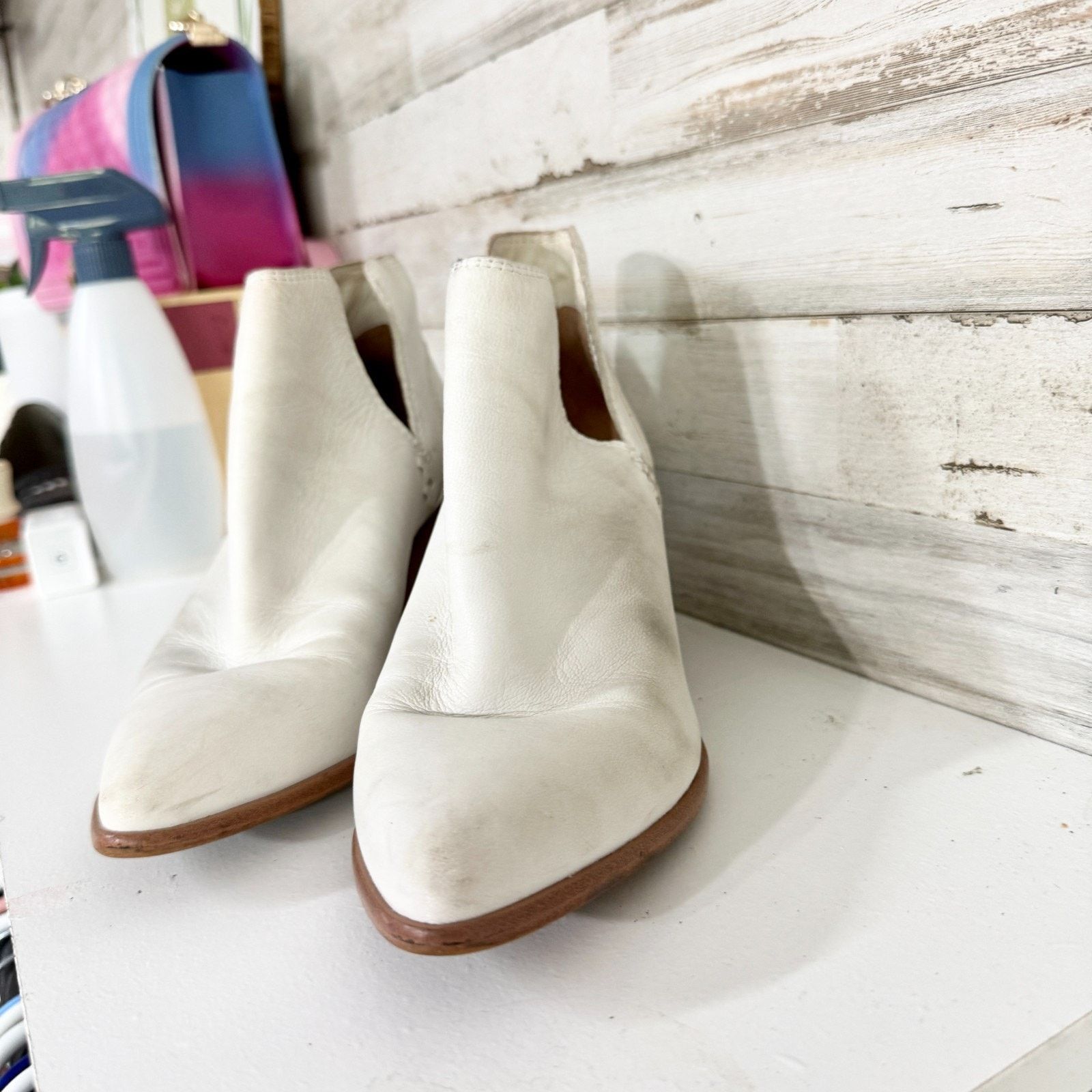 Frye Frye Shoes Size 6M Cream Leather Ankle Bootie Boots Shootie Size US 6 / IT 36 - 4 Thumbnail