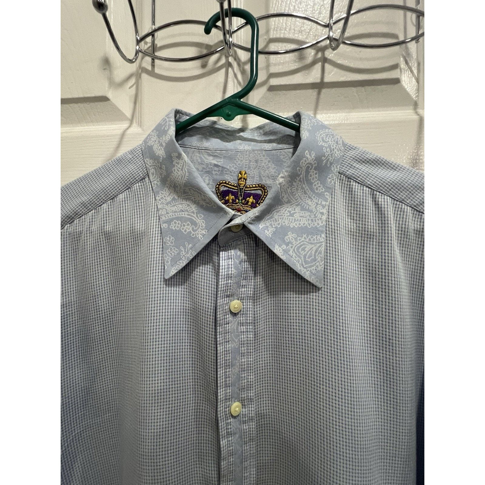 Robert Graham Robert Graham White Light Blue Geometric Paisley Flip Cuff Size US XXL / EU 58 / 5 - 3 Thumbnail