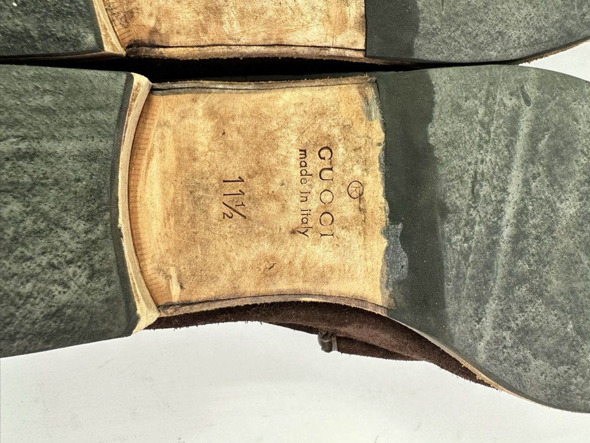 Gucci × Vintage Gucci Brown Suede Horsebit Slip on Loafers Size 11.5 UK Size US 12 / EU 45 - 5 Thumbnail