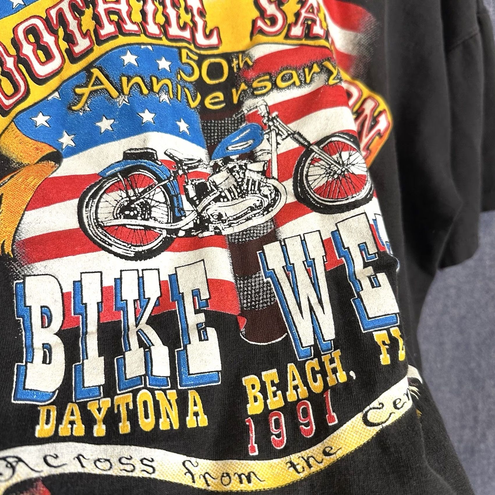 Vintage VINTAGE Boothill Saloon 90s Biker Motorcycle T-Shirt American Vintage Men 2XL Black Crew Neck Short Sleeve Graphic Print Shirt Size US XXL / EU 58 / 5 - 4 Thumbnail