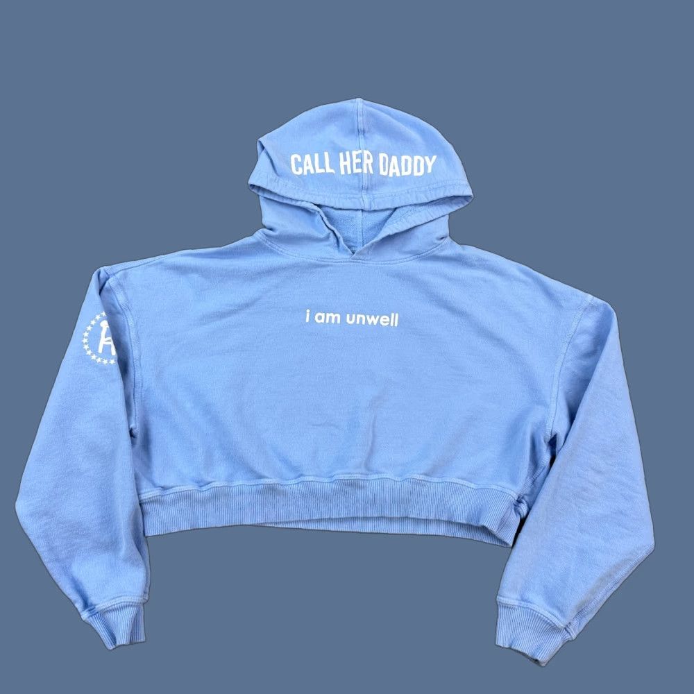 Vintage Barstool Sports Hoodie Women’s Small Blue Call Her Daddy Crop Graphic USA Made Size M / US 6-8 / IT 42-44 - 1 Thumbnail