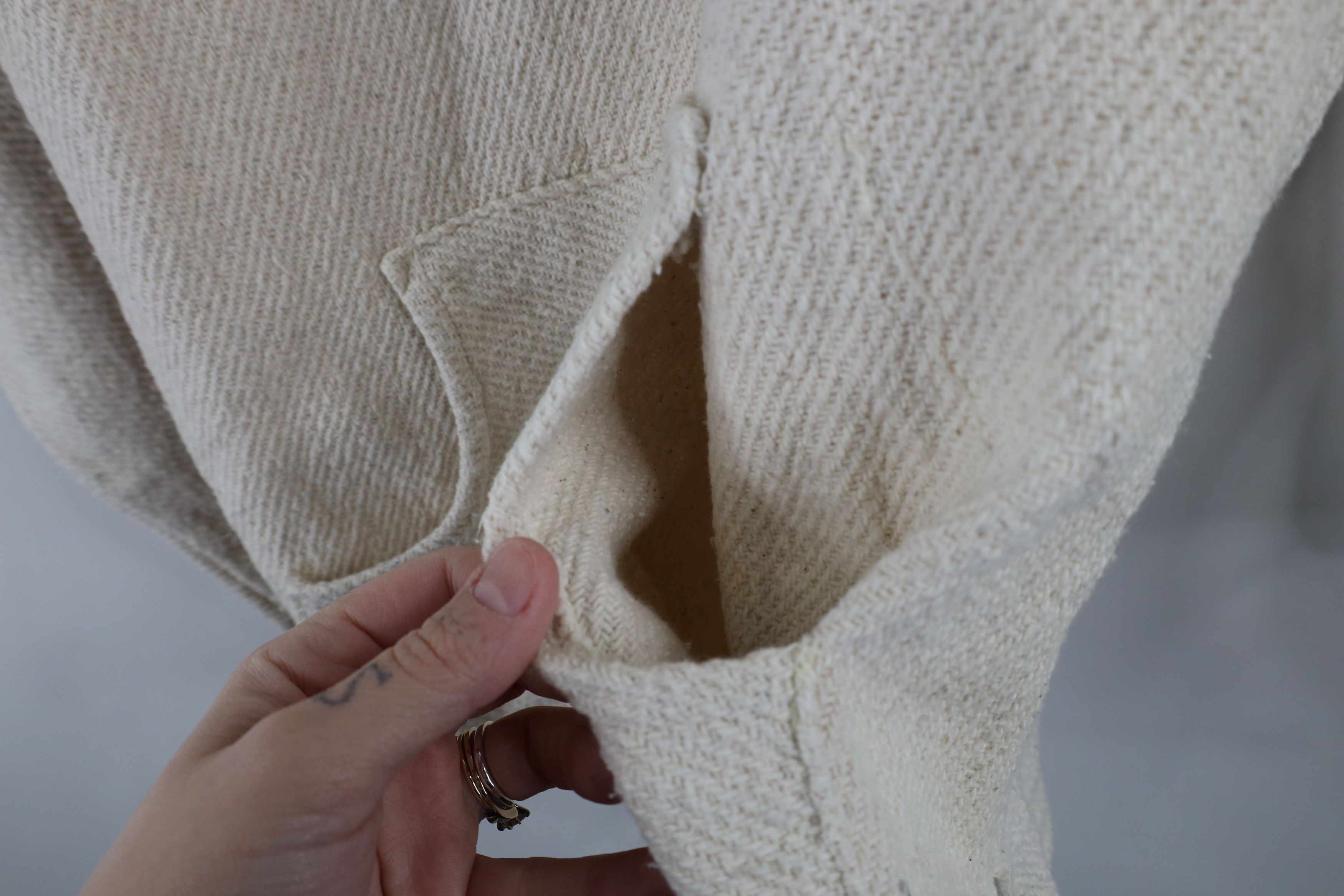 Vintage Vintage 90s Streetwear Drug Rug Hoodie Sweatshirt Cream Size L / US 10 / IT 46 - 6 Thumbnail