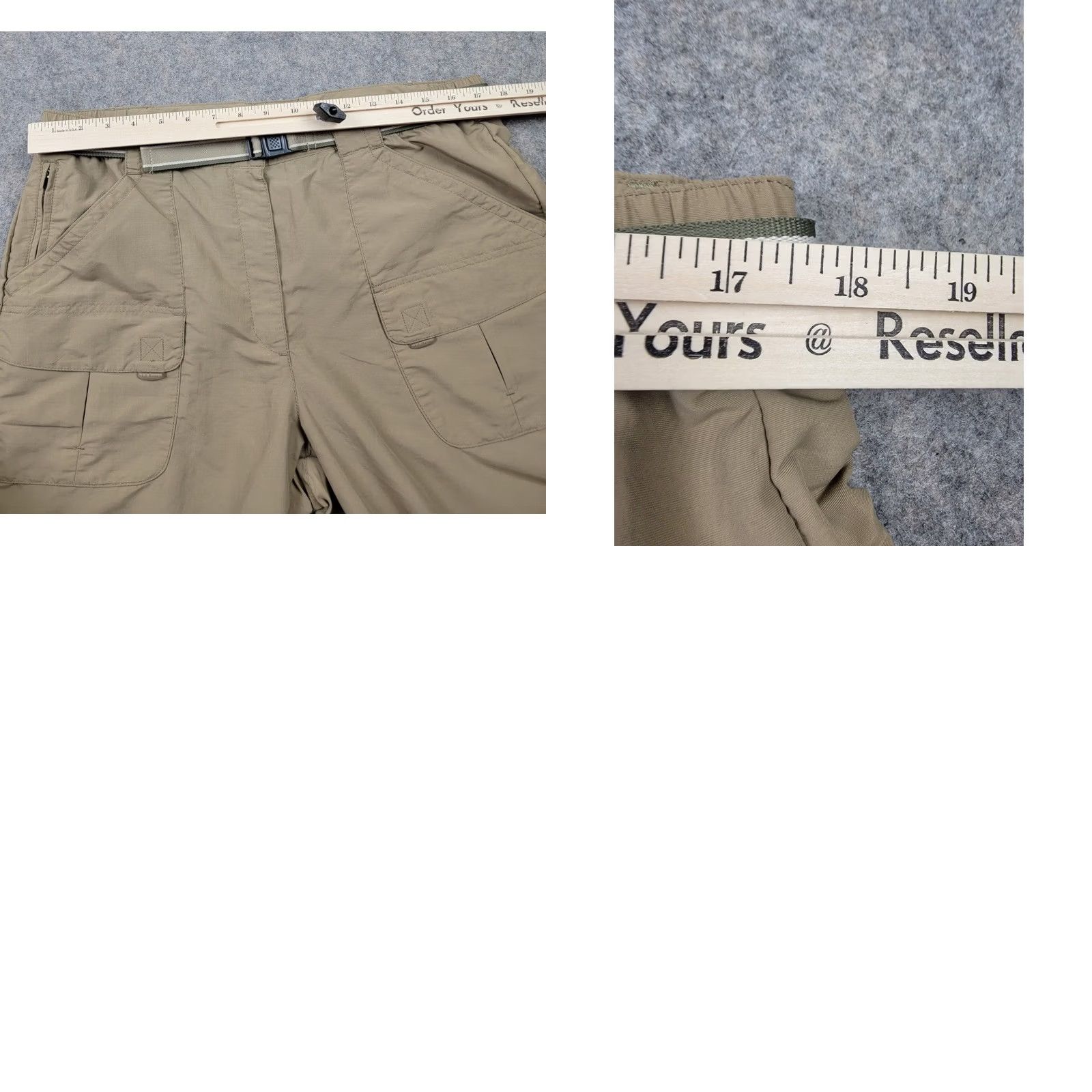 Vintage LL Bean Pants Mens Large Brown Nylon Cargo Belted Outdoor Hiking Camping Fishing Shirt Pants (Cargo) Men Regular Brown Size US 33 - 10 Thumbnail