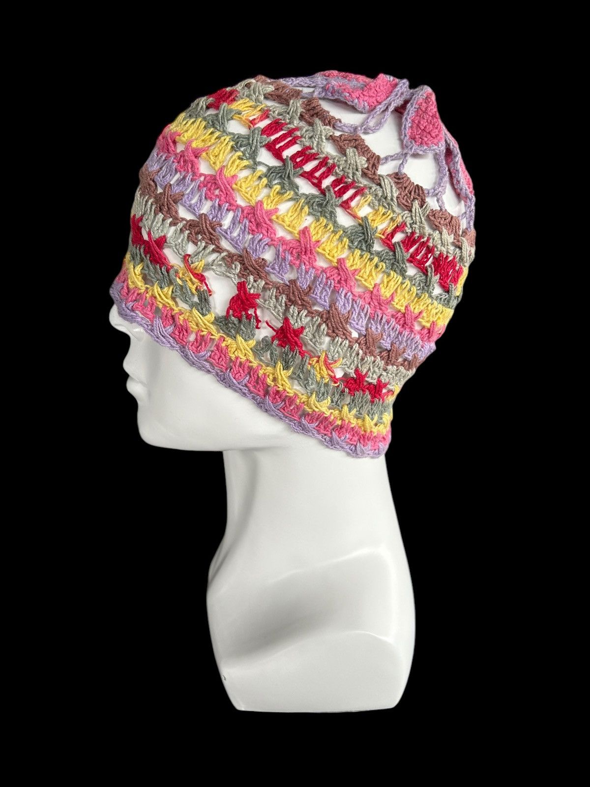 Japanese Brand × Kapital × Vintage Hippies Style Crochet Knitted Beanie Hats Handmade Rare☠️☠️ Size ONE SIZE - 5 Thumbnail