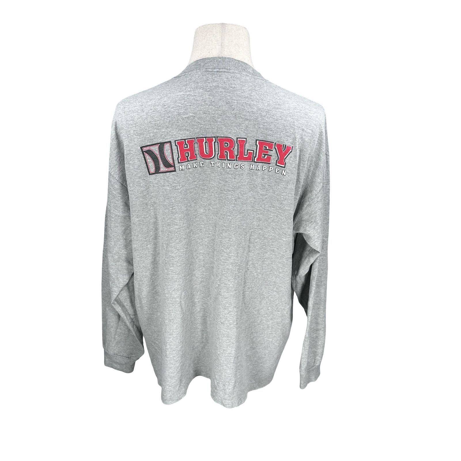 Hurley VTG Hurley T-Shirt Men XL Gray Cotton Long Sleeve Surf Skate Size US XL / EU 56 / 4 - 5 Thumbnail