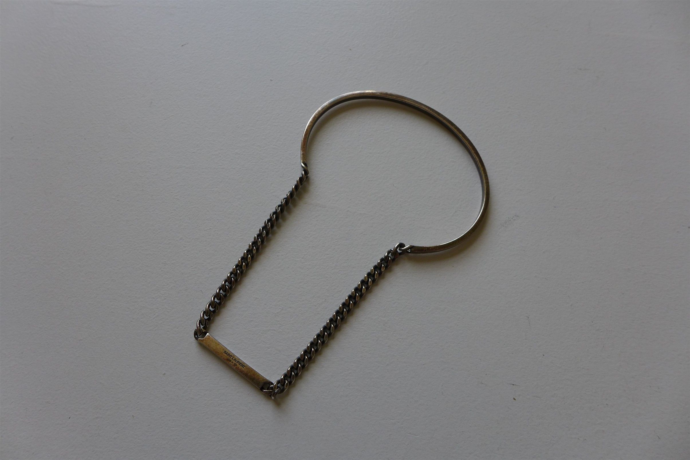 Saint Laurent Paris Saint Laurent Silver-tone Brass Bracelet - Size Large Size ONE SIZE - 1 Thumbnail