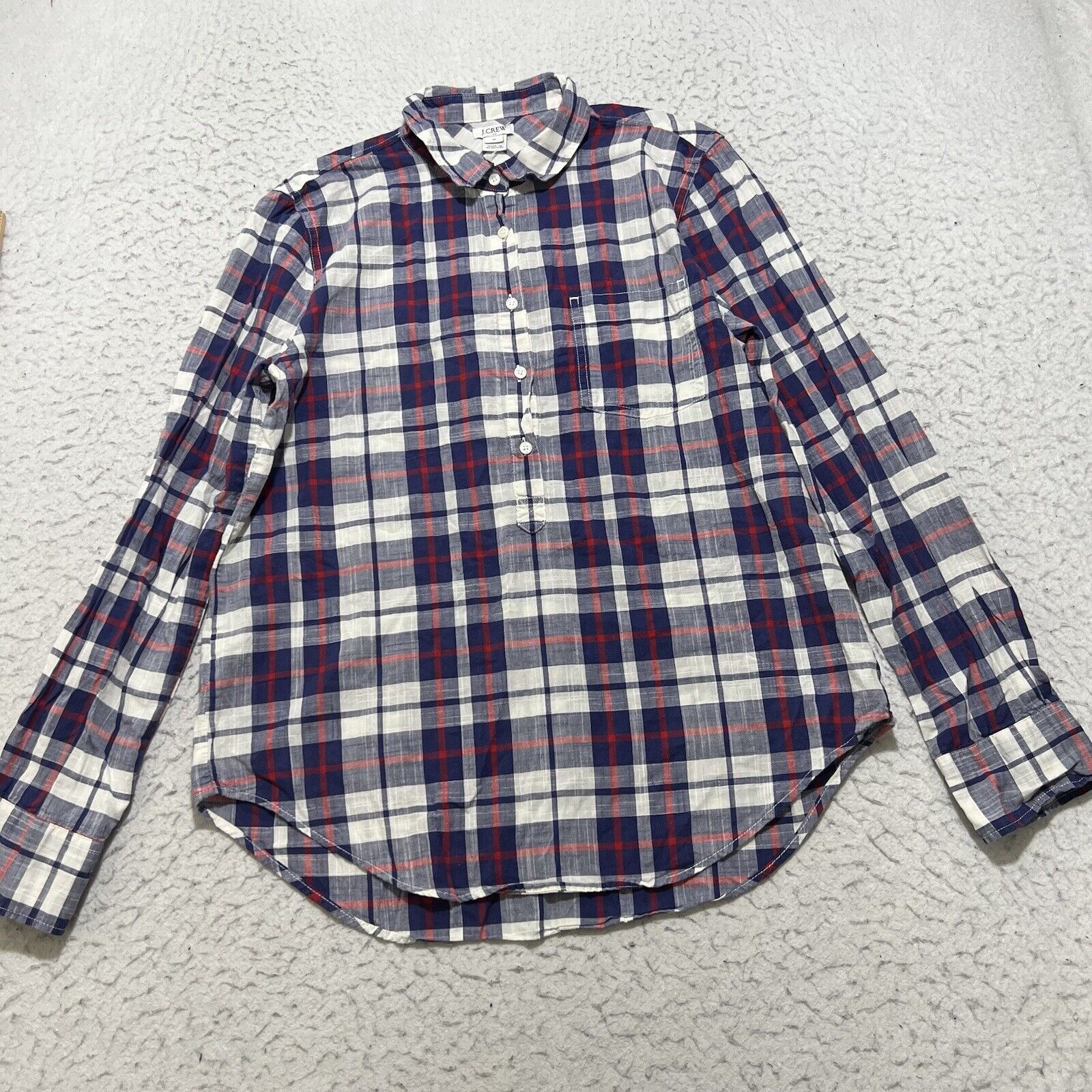 J.Crew J. Crew Boy Fit Plaid Gauze Button Flannel Long Sleeve Shirt Size M / US 6-8 / IT 42-44 - 1 Thumbnail
