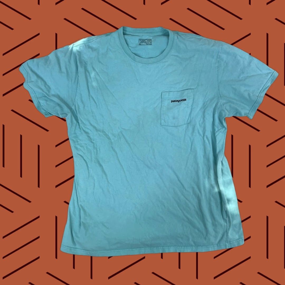 Patagonia VINTAGE Patagonia Men's Cotton Back Logo Short Sleeve Light Blue T-Shirt XL Size US M / EU 48-50 / 2 - 1 Thumbnail