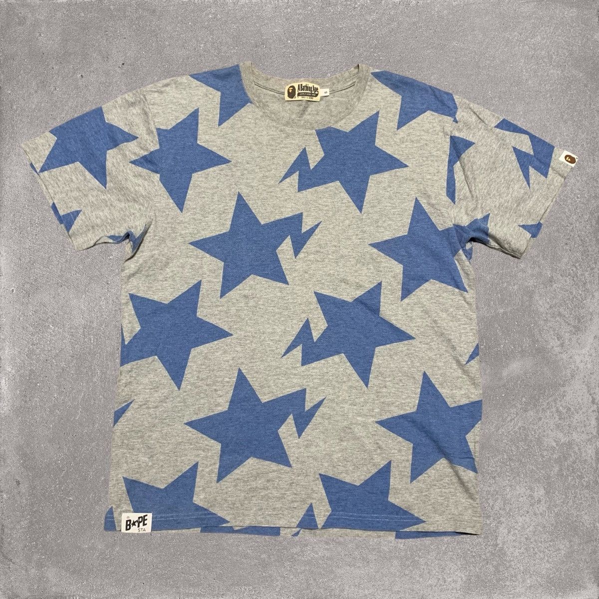 Bape Bape Small All Over Bape Sta Grey Tee A Bathing Ape Size US S / EU 44-46 / 1 - 1 Thumbnail