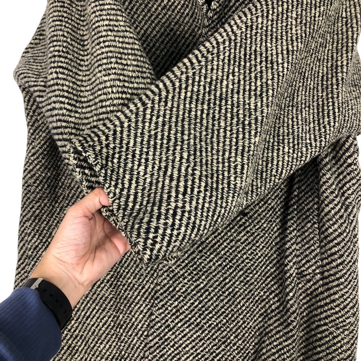Japanese Brand 🔥Rich Grey - Fly Long Jacket Wool Herringbone Issey Miyake Size US M / EU 48-50 / 2 - 15 Thumbnail