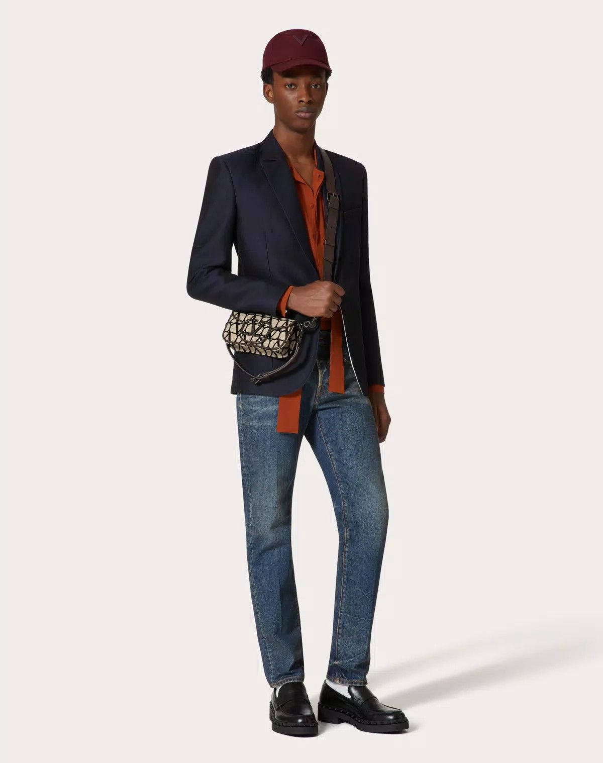 Valentino oc11z0625 Wool And Silk Single Breasted Jacket in Navy Blue Size US L / EU 52-54 / 3 - 2 Thumbnail