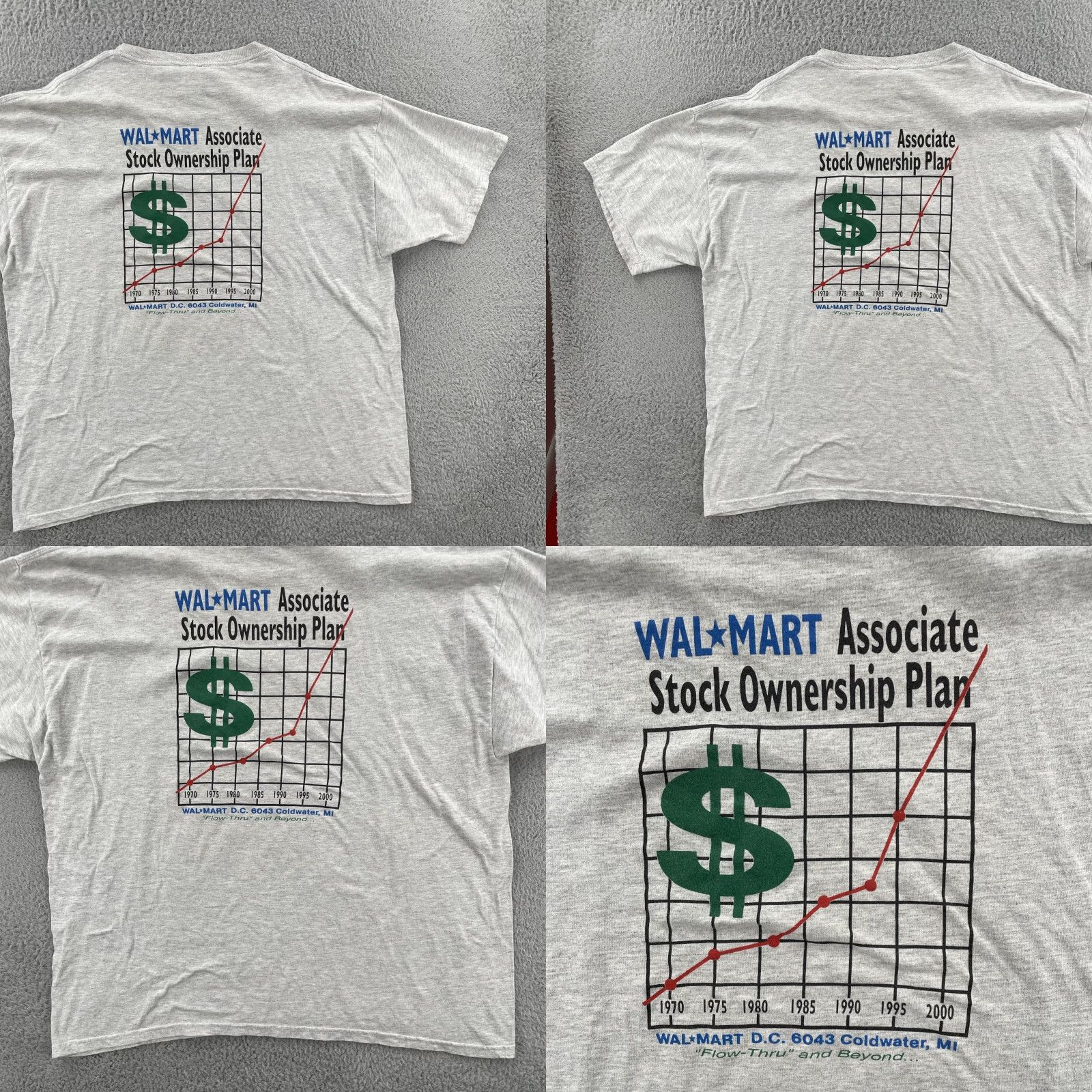 Jerzees VINTAGE Jerzees 2X Gray Shirt Men 90s 2X Crew Neck Short Sleeve T-Shirt Wal Mart Associate Stock Ownership Plan Size US XXL / EU 58 / 5 - 10 Thumbnail