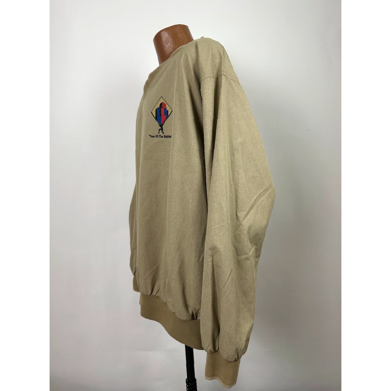Vintage VINTAGE Outer Banks Golf Windbreaker Pullover Jacket XL Beige Lined Oversized Pockets Year of the Builder Mens Size US XL / EU 56 / 4 - 6 Thumbnail