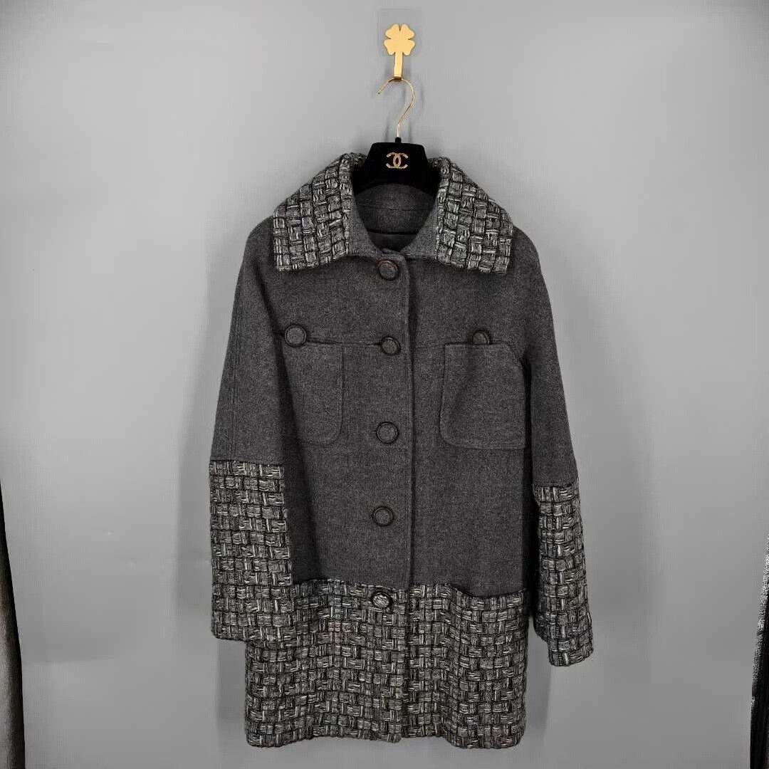 Chanel Chanel Gray Wool Blend High Collar Coat Size XS / US 0-2 / IT 36-38 - 1 Thumbnail