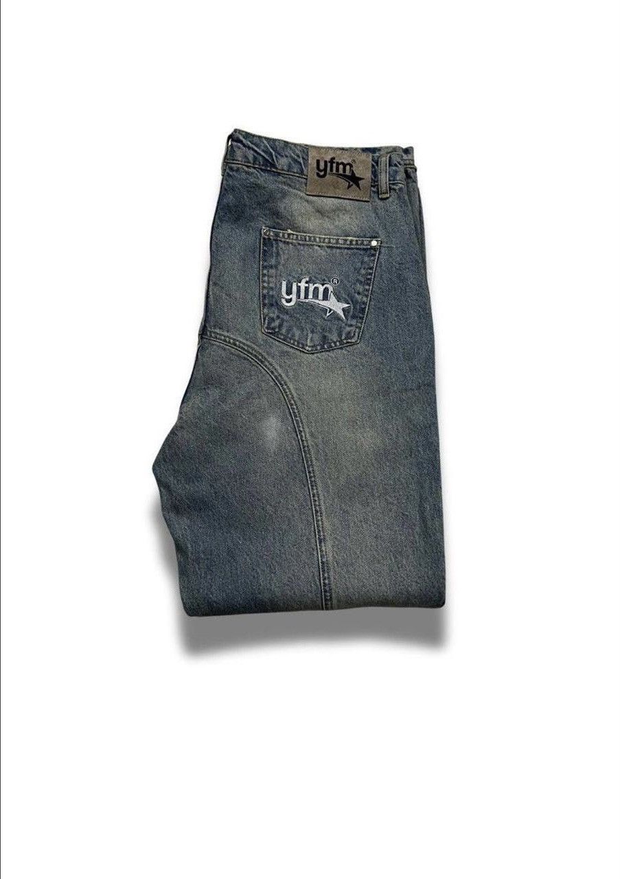Designer YFM Denim Jeans Blue Size US 34 / EU 50 - 1 Thumbnail