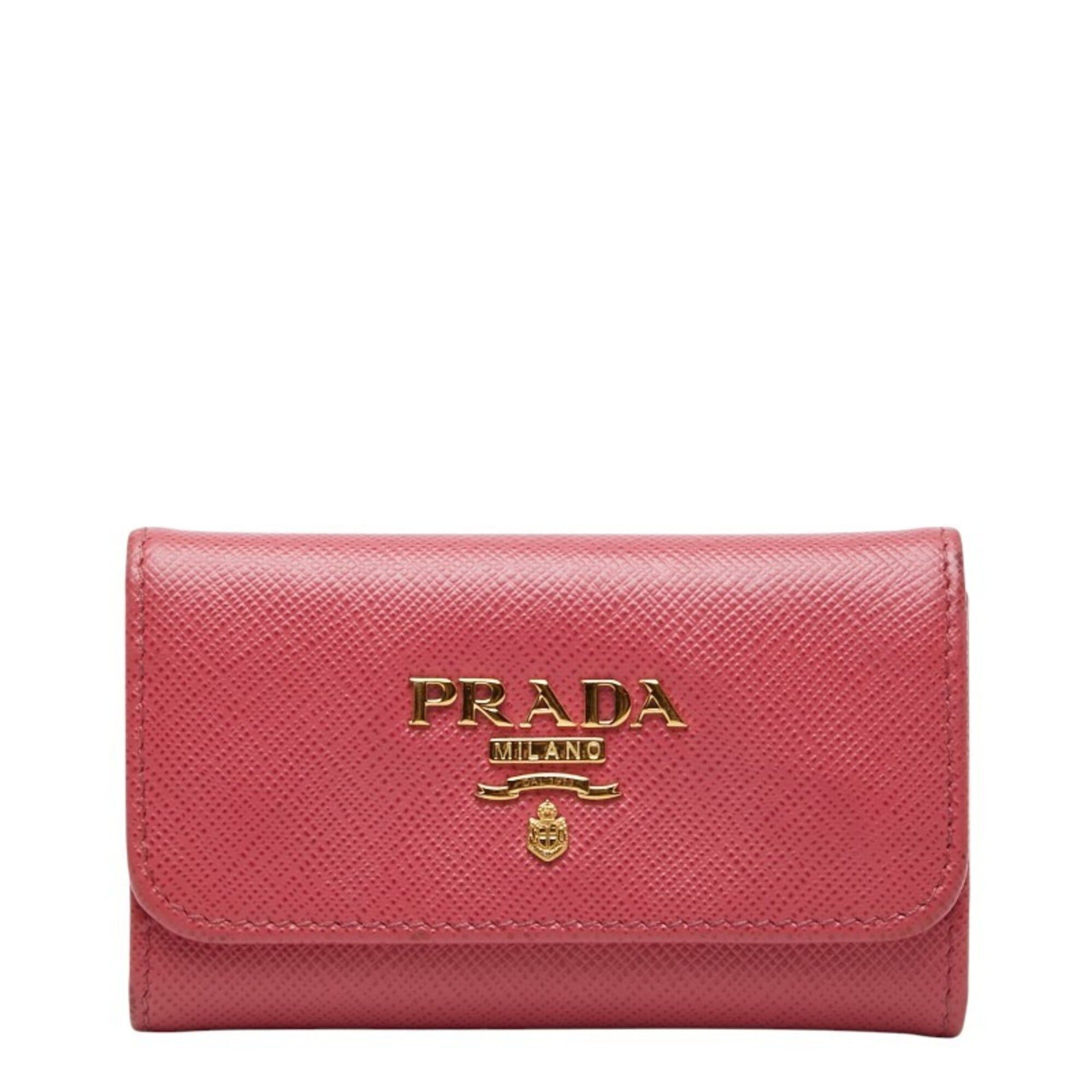 Prada Prada 6-Key Case 1PG222 Pink Saffiano Leather Women's PRADA Size ONE SIZE - 1 Thumbnail