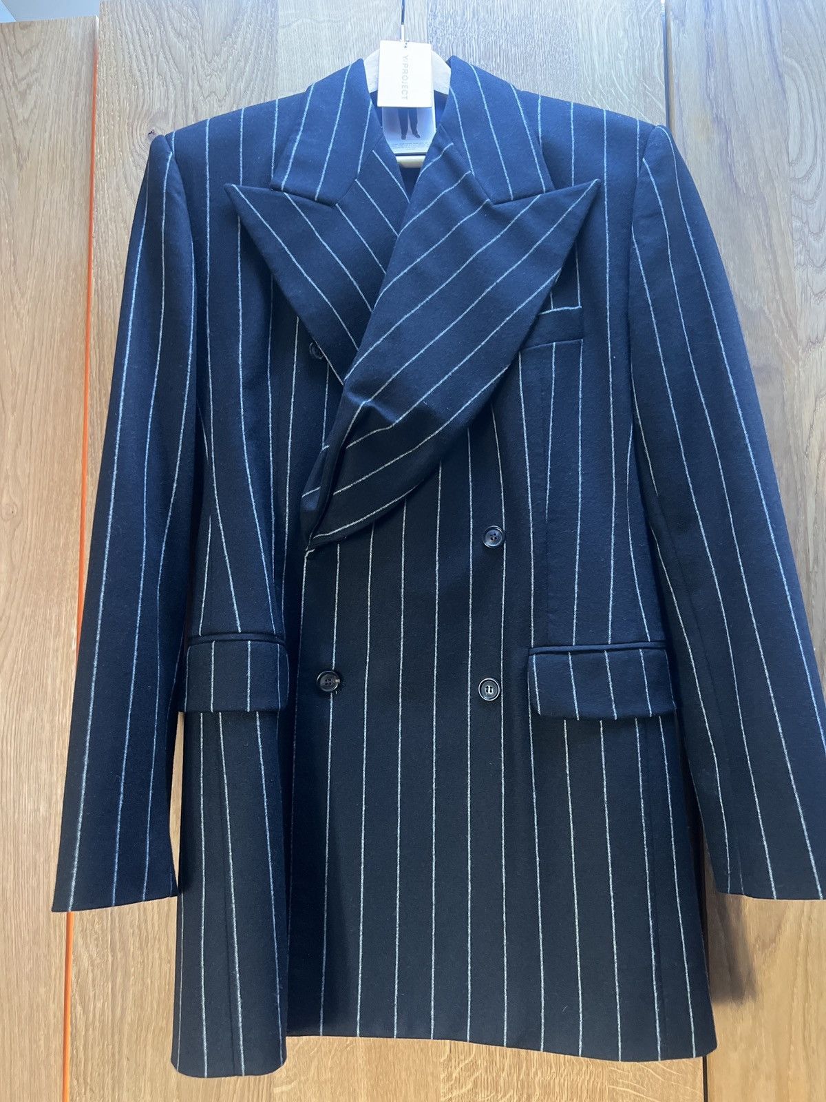 Y/Project Y project blazer w pinstripe Size 46S - 2 Thumbnail