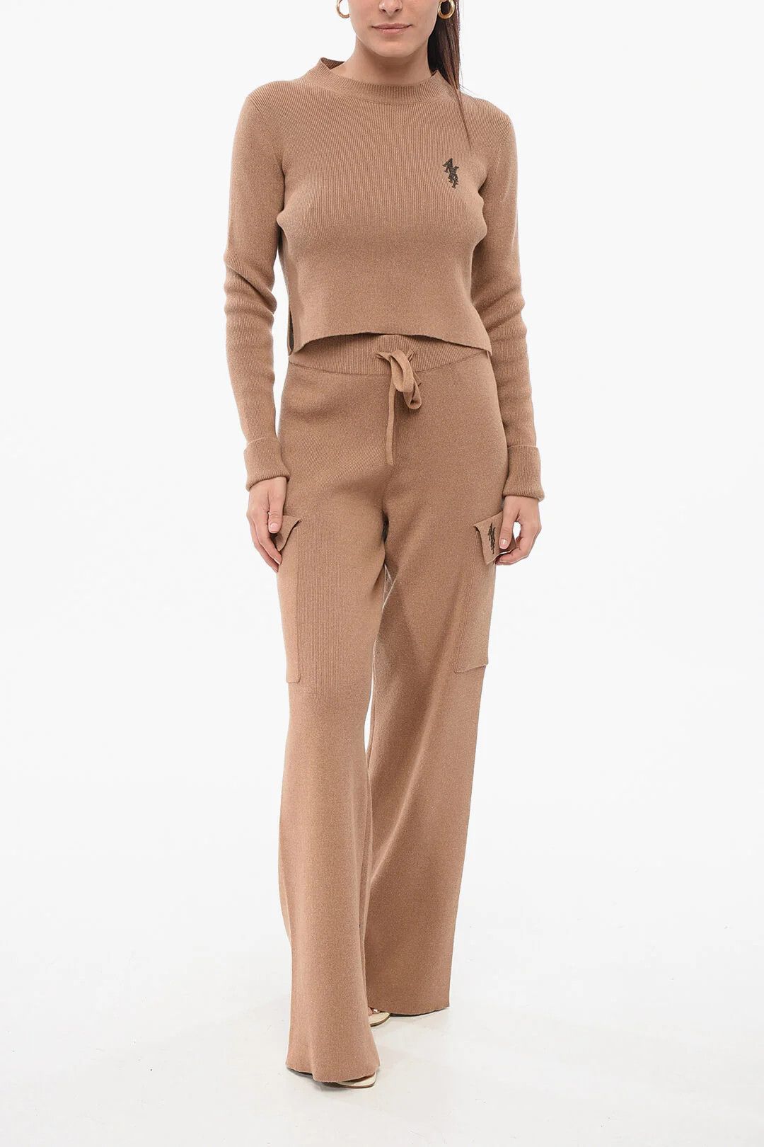 Amiri og1mm0426 Cashmere-Blend Crewneck Sweater in Beige Size XS / US 0-2 / IT 36-38 - 4 Thumbnail
