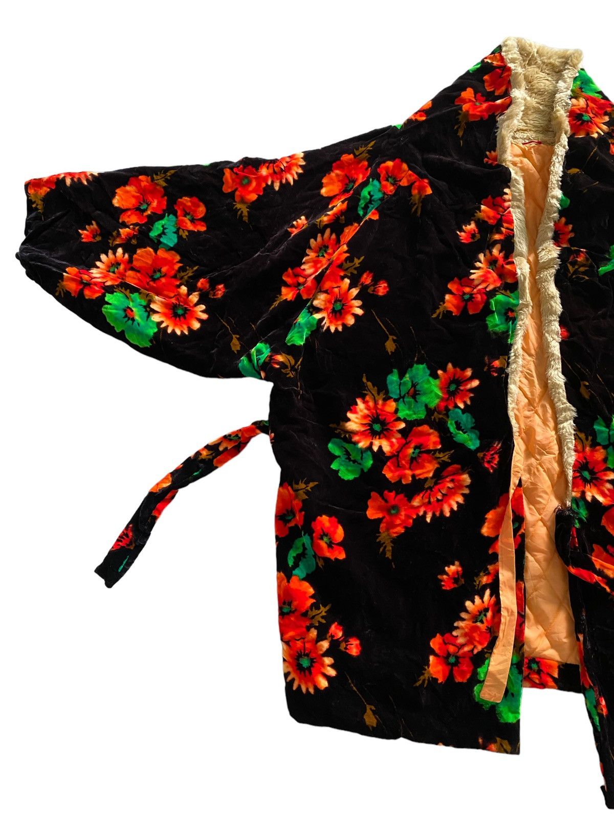 Japanese Brand Vintage kimono velvet Flower Motive Japan Oversized Jacket Size US XL / EU 56 / 4 - 8 Thumbnail