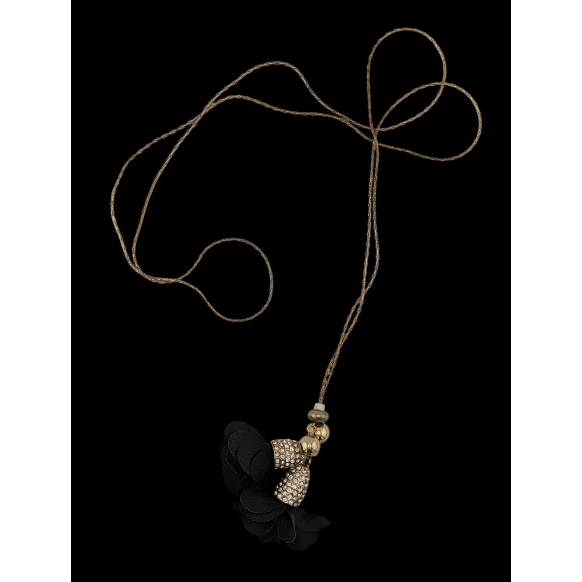 I.N.C INC International Concepts Floral Rhinestone Lariat Necklace Size ONE SIZE - 1 Thumbnail