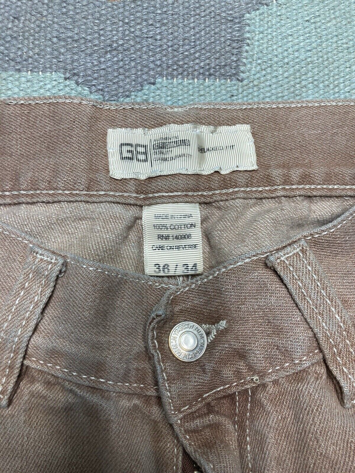Vintage VTG y2k baggy jeans godbody wide pipes skater tan 34x31 Size US 34 / EU 50 - 8 Thumbnail