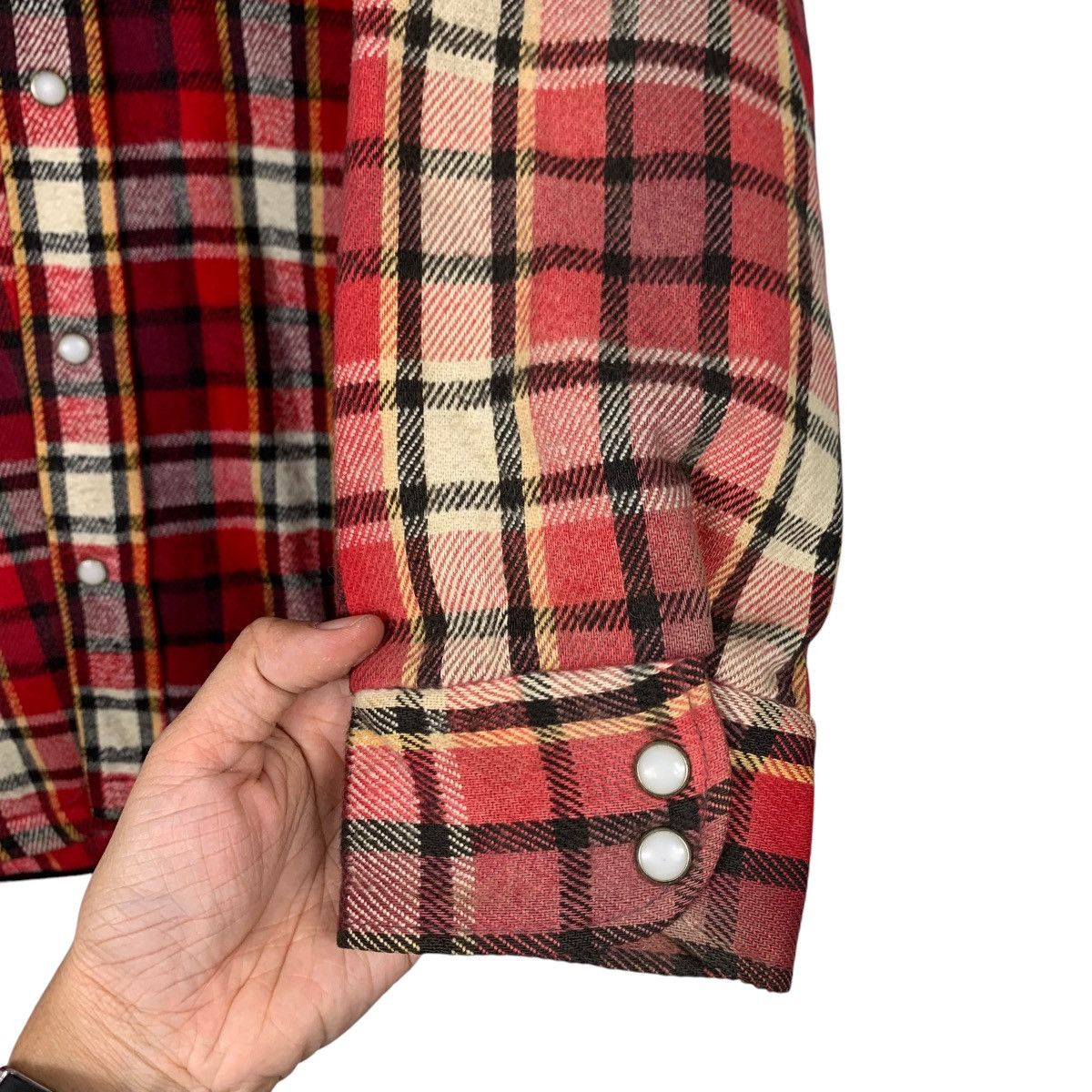 Flannel 90's FIVE BROTHER Red Checked Work Flannel Jacket #2253-C100 Size US M / EU 48-50 / 2 - 13 Thumbnail