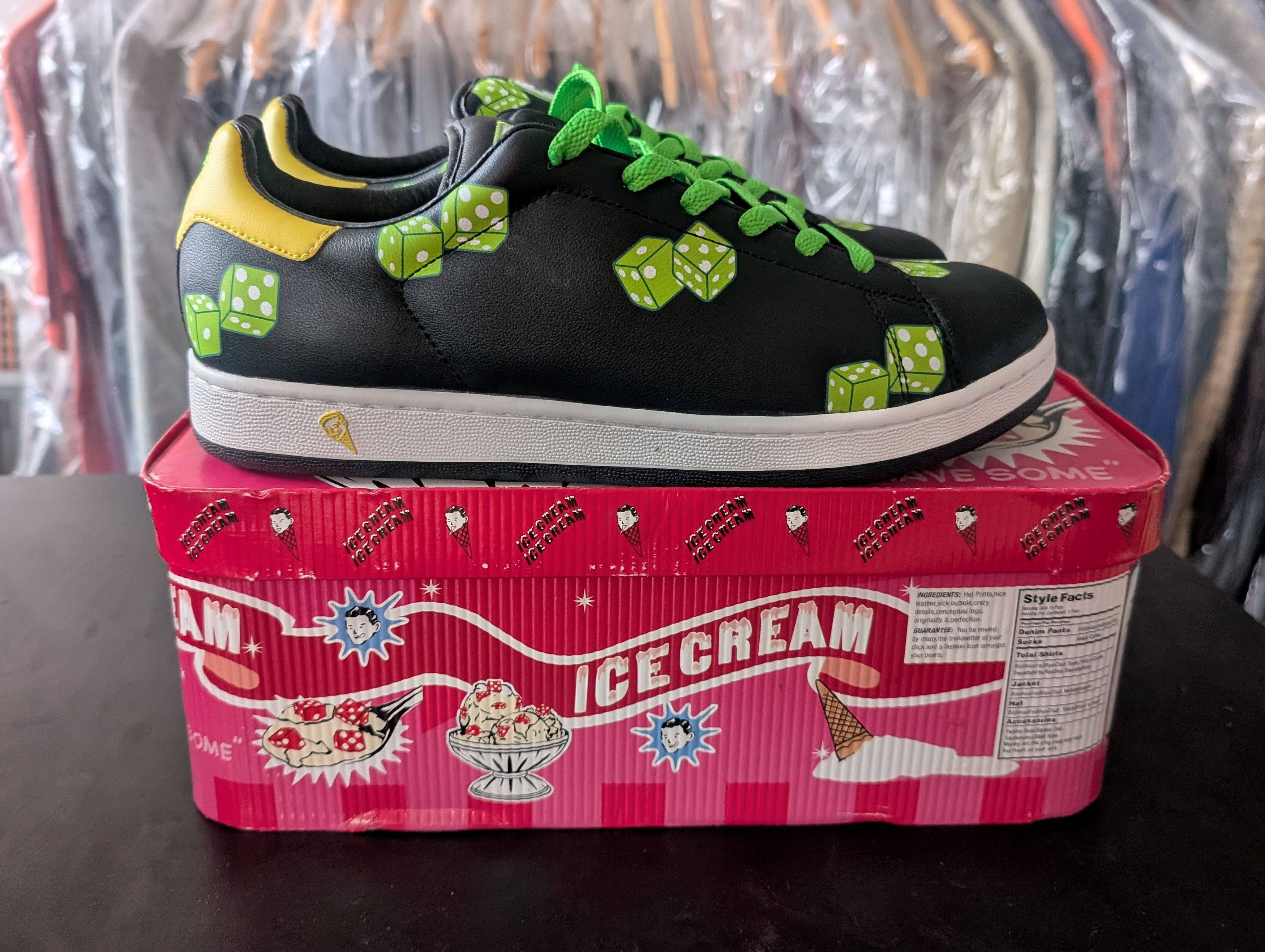 Icecream × Reebok ICE CREAM LOW BLK/GRN/YELLOW Brand New Dead Stock Size US 10 / EU 43 - 3 Thumbnail